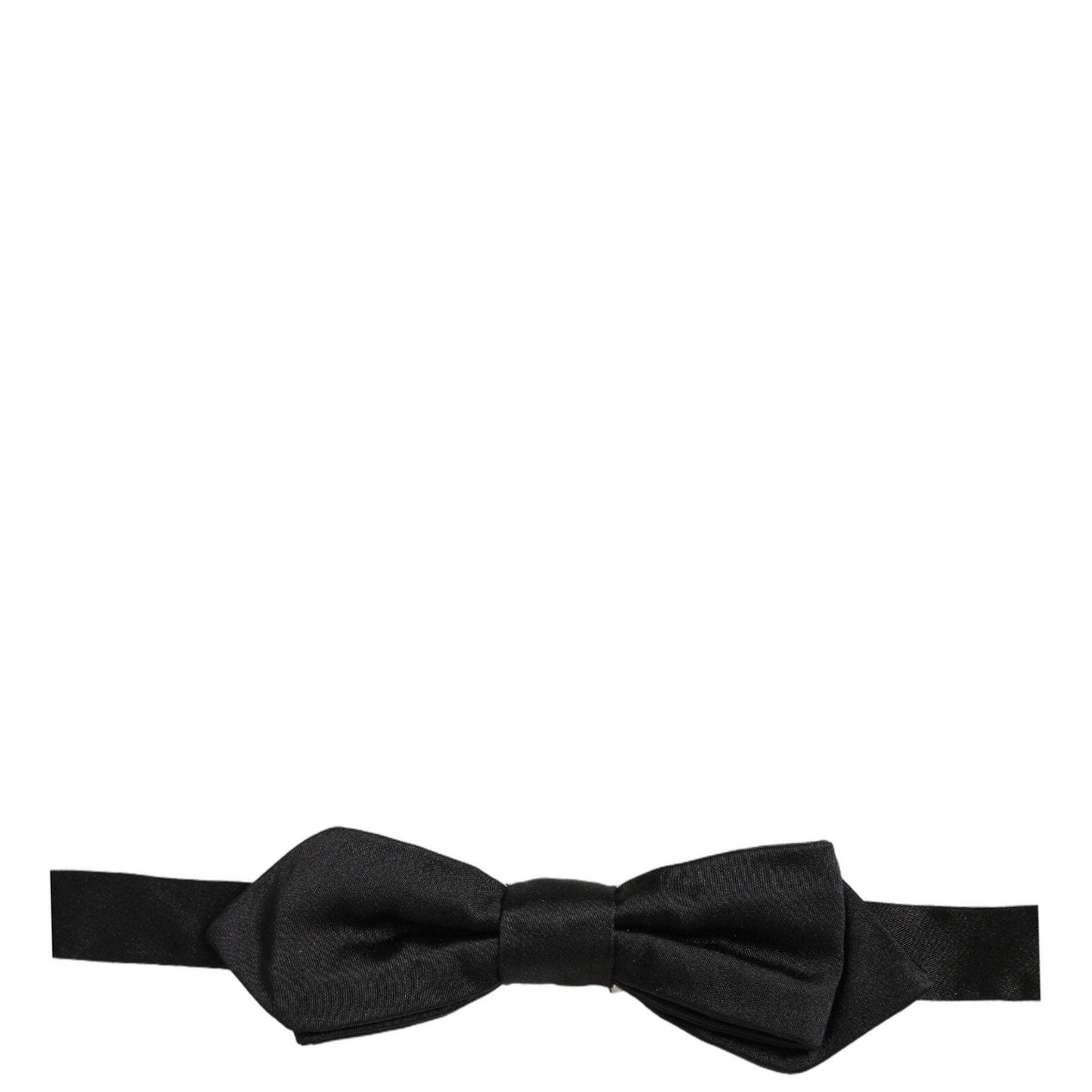 Dolce & Gabbana Men Black 100% Silk Adjustable Neck Papillon Bow Tie