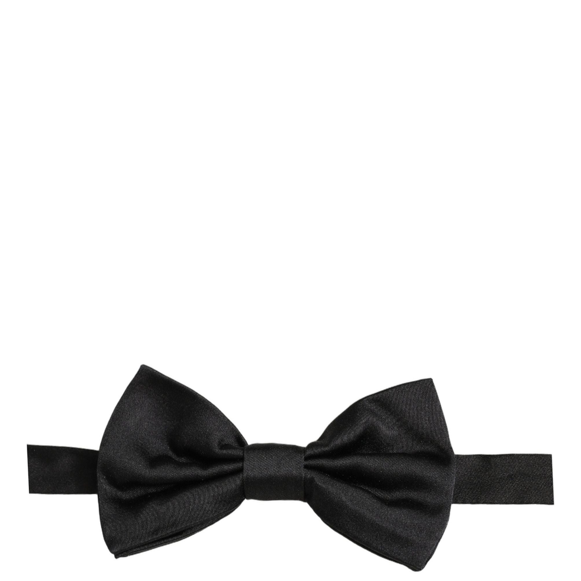 Dolce & Gabbana Men Black 100% Silk Adjustable Neck Papillon Bow Tie