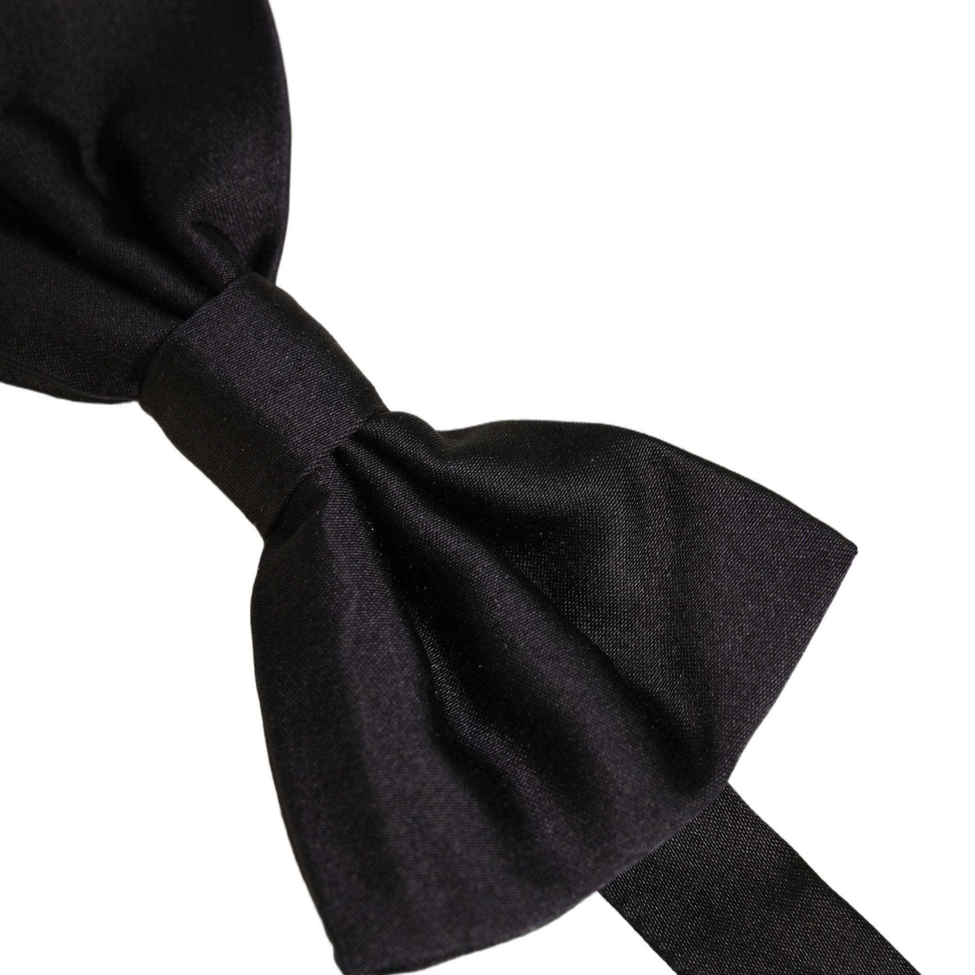 Dolce & Gabbana Men Black 100% Silk Adjustable Neck Papillon Bow Tie