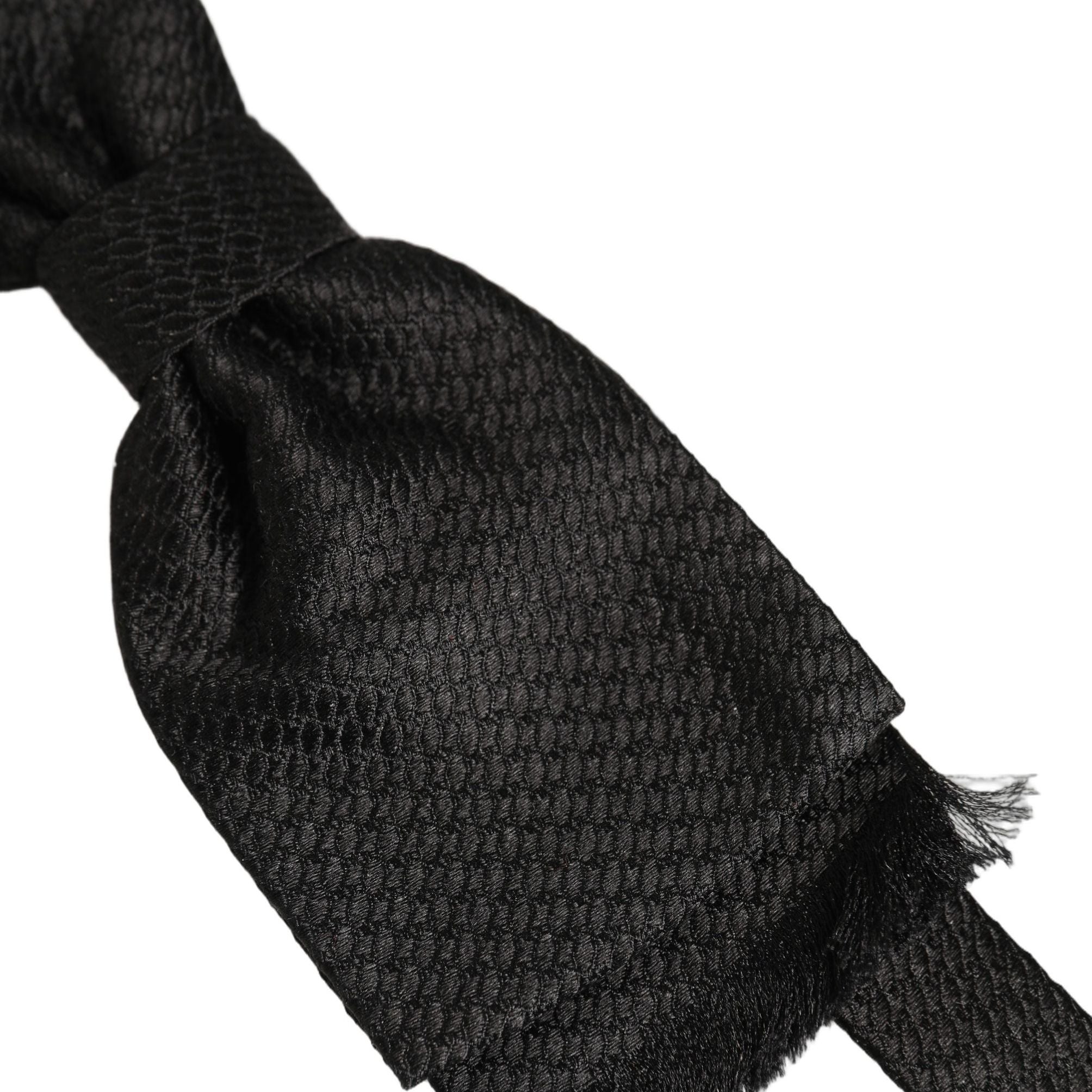 Dolce & Gabbana Men Black 100% SIlk Adjustable Neck Papillon Bow Tie