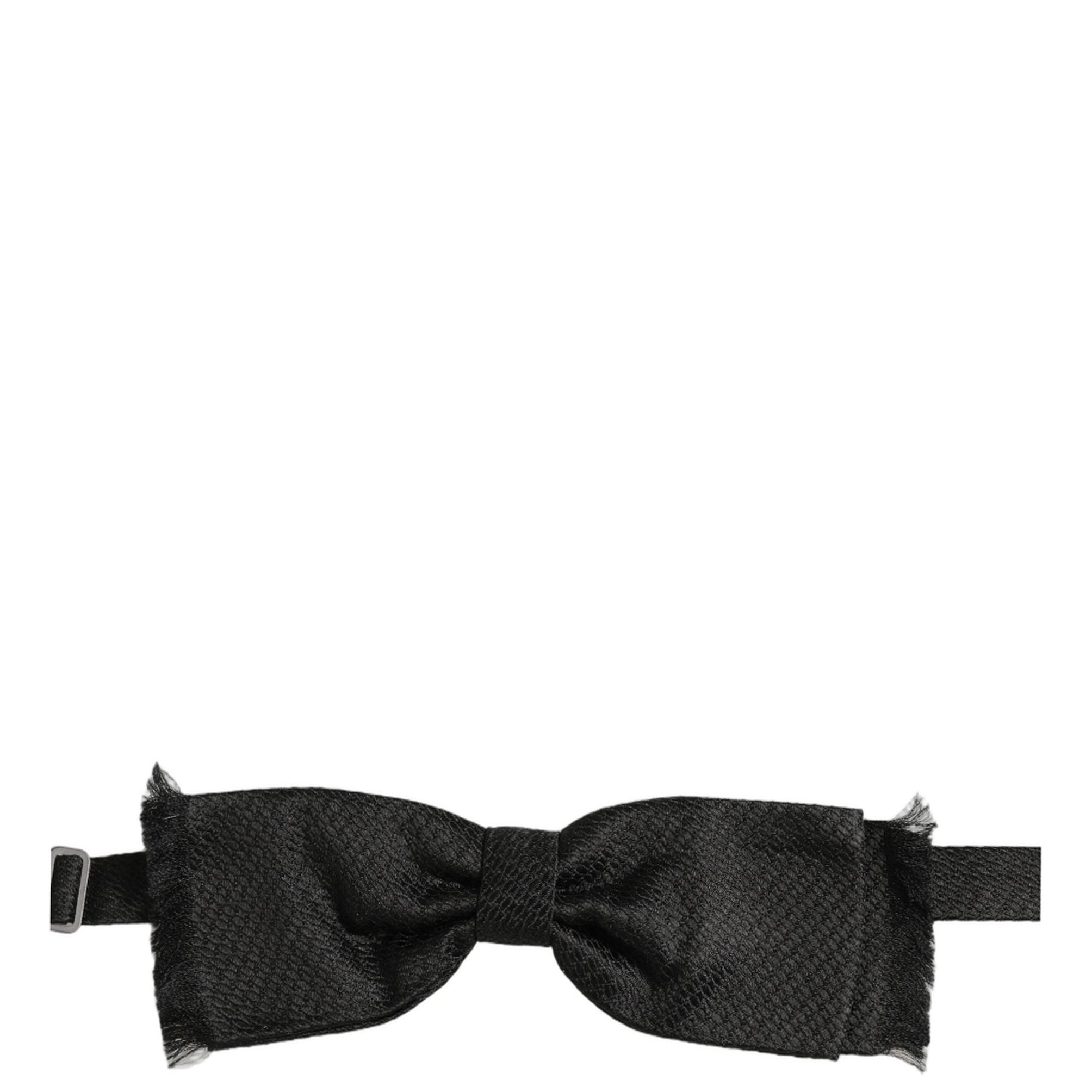 Dolce & Gabbana Men Black 100% SIlk Adjustable Neck Papillon Bow Tie