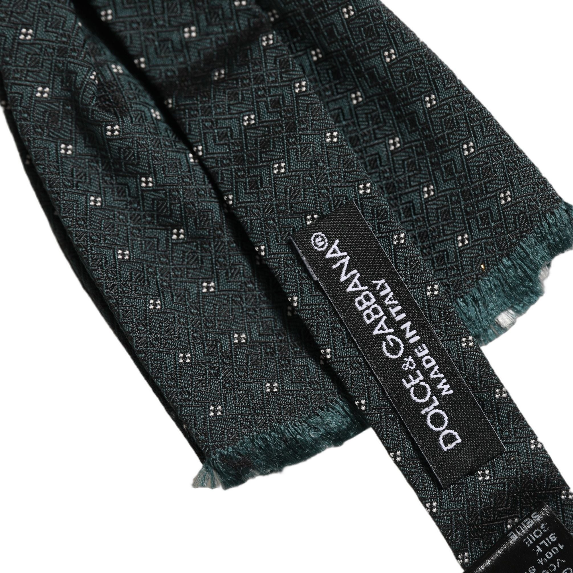 Dolce & Gabbana Men Green Patterned Adjustable Neck Papillon Bow Tie