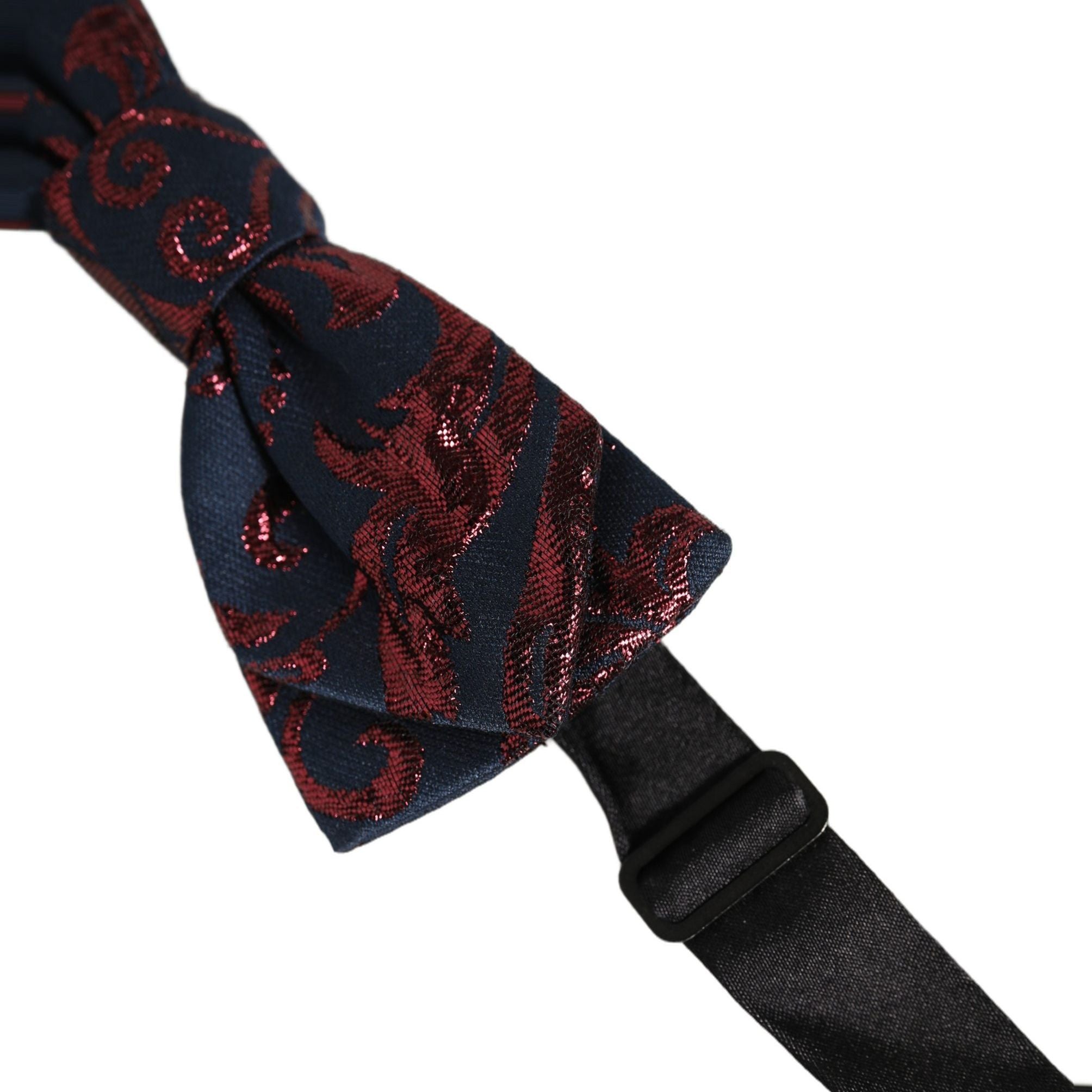 Dolce & Gabbana Men Blue Red Paisley Adjustable Neck Papillon Bow Tie