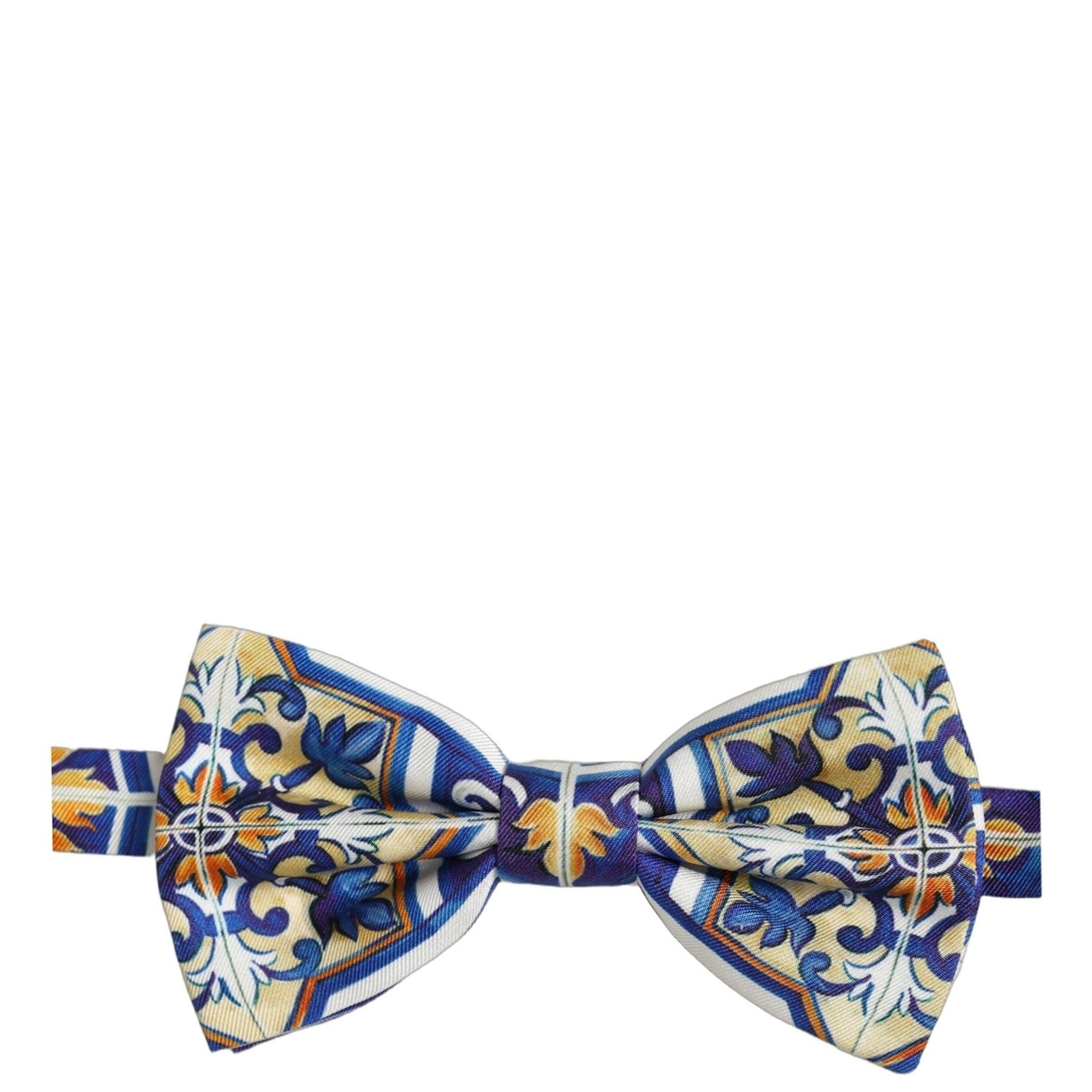 Dolce & Gabbana Men Multicolor Majolica Adjustable Neck Papillon Bow Tie