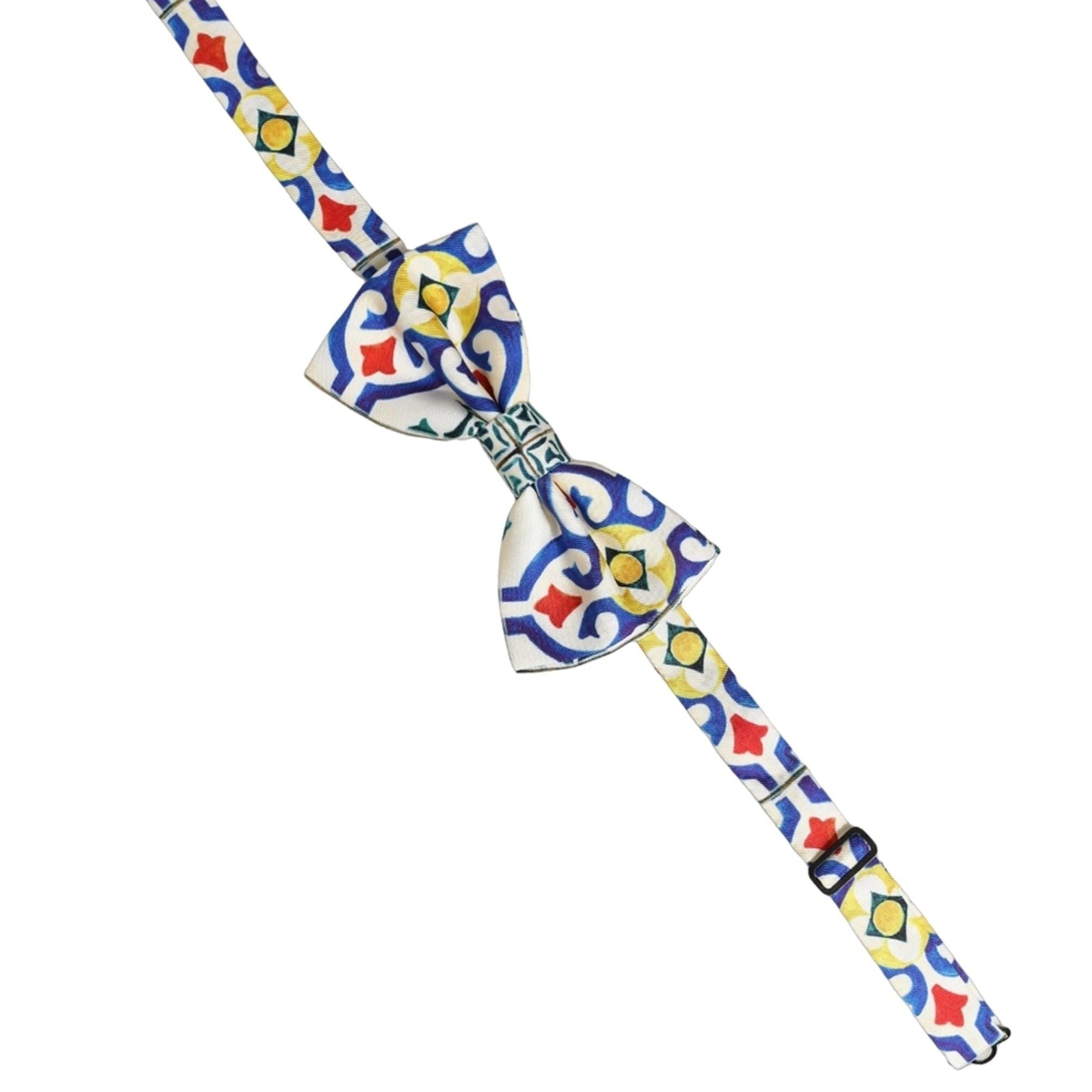 Dolce & Gabbana Men Multicolor Majolica Adjustable Neck Papillon Bow Tie