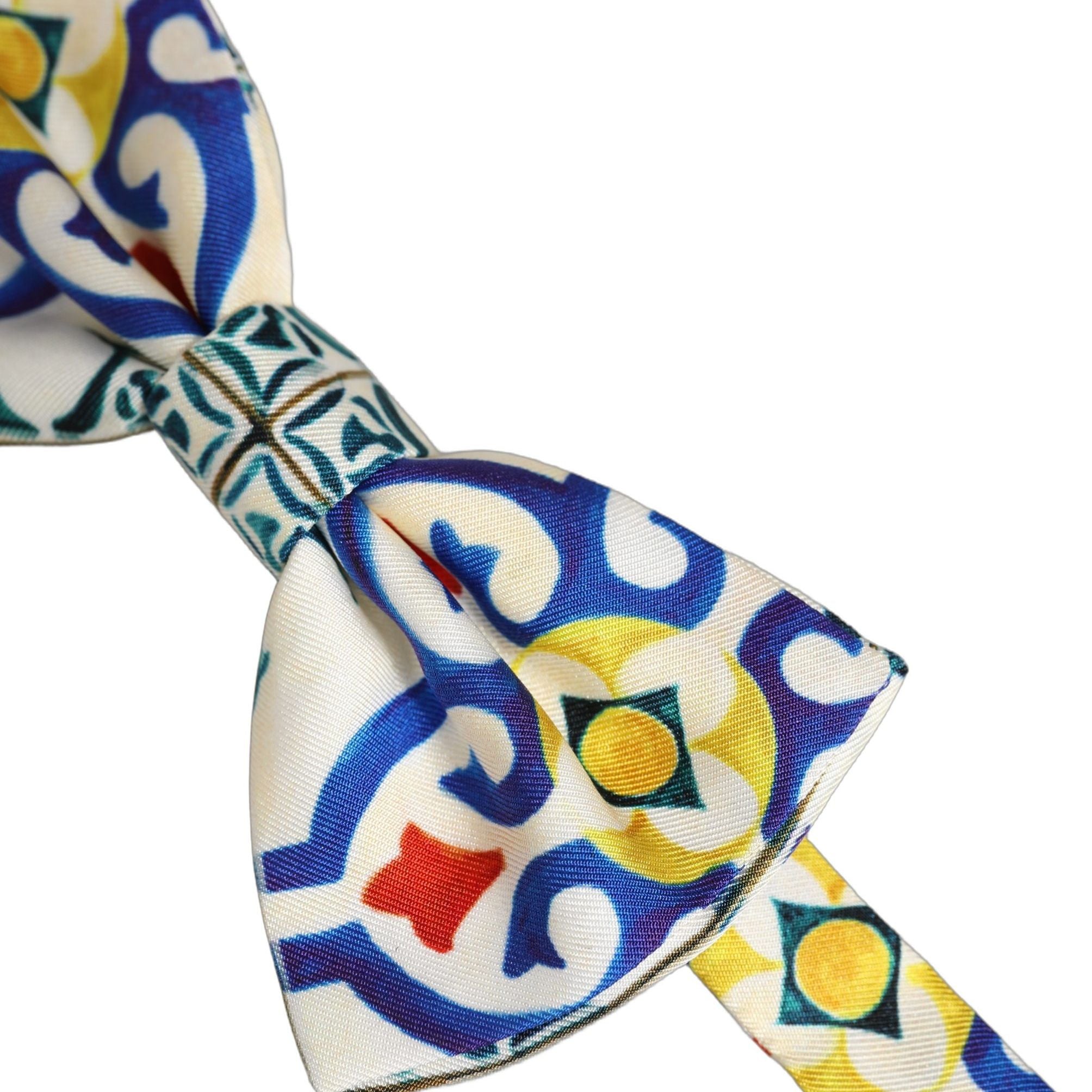 Dolce & Gabbana Men Multicolor Majolica Adjustable Neck Papillon Bow Tie