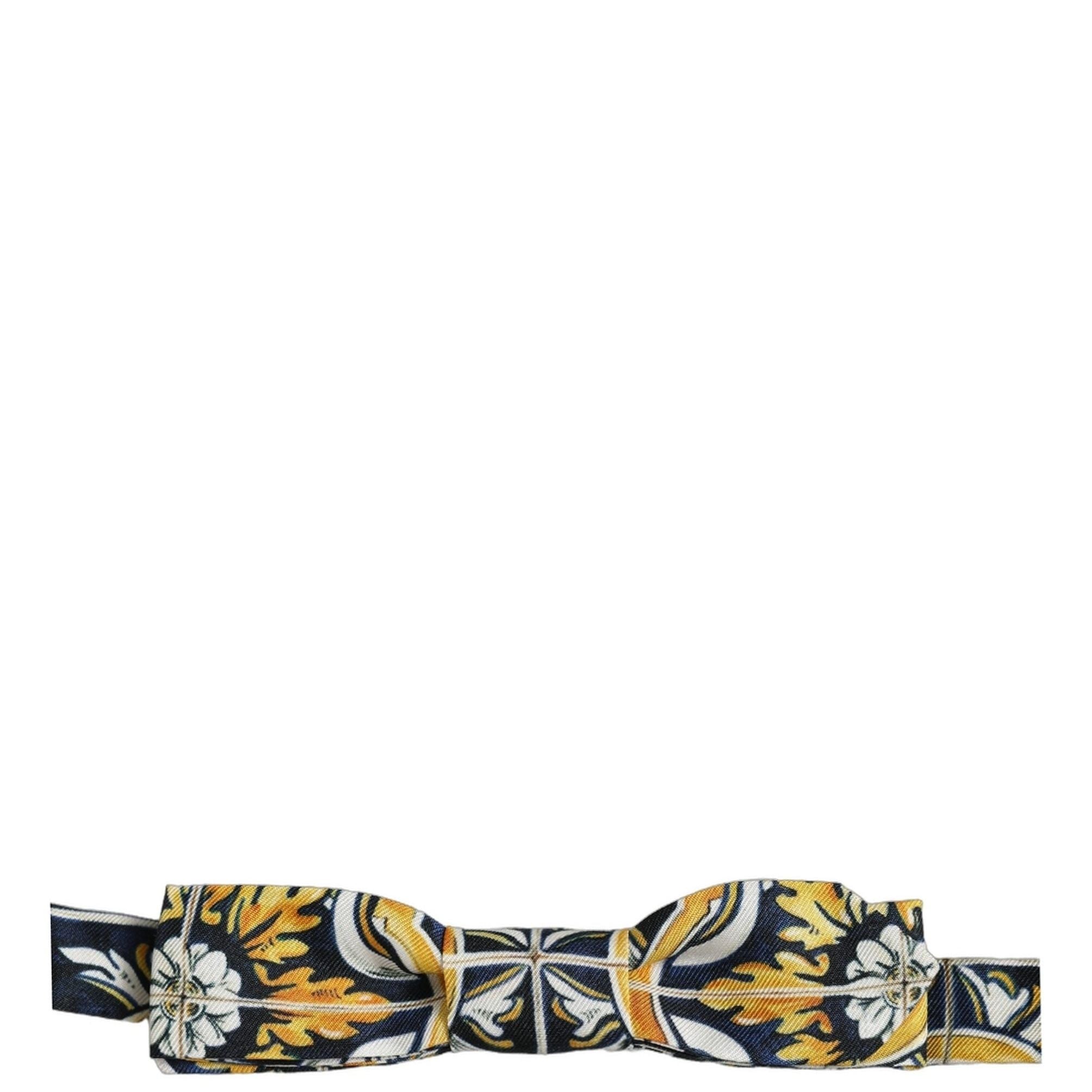 Dolce & Gabbana Multicolor Damask Style Adjustable Neck Papillon Bow Tie