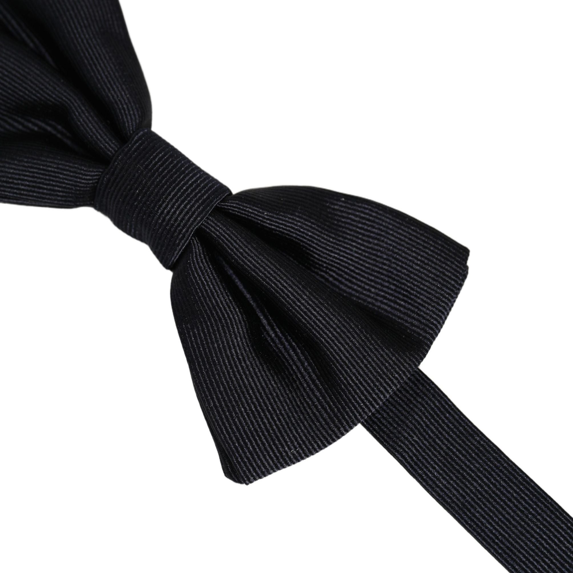 Dolce & Gabbana Men Black 100% Silk Adjustable Neck Papillon Bow Tie