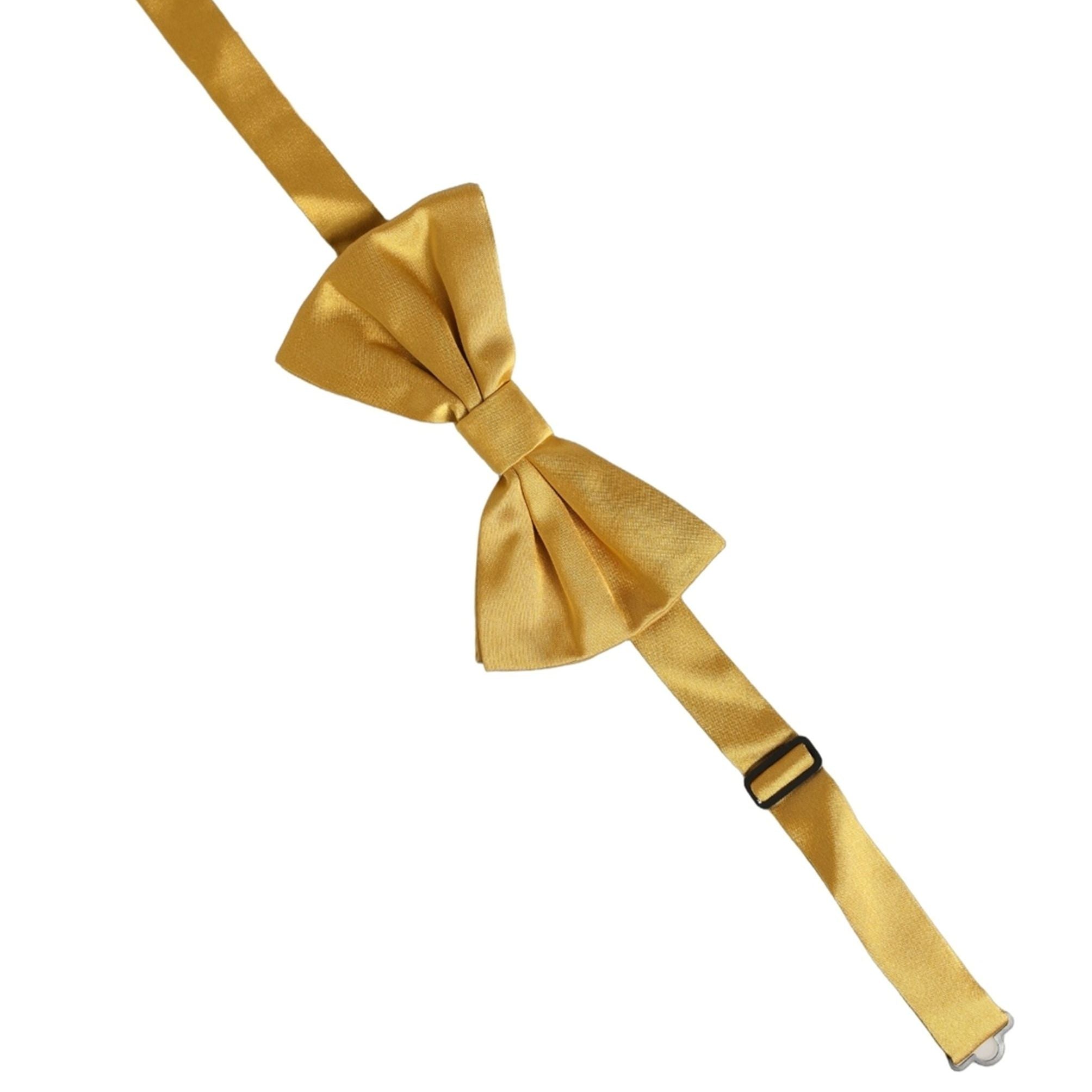 Dolce & Gabbana Men Yellow 100% Silk Adjustable Neck Papillon Bow Tie