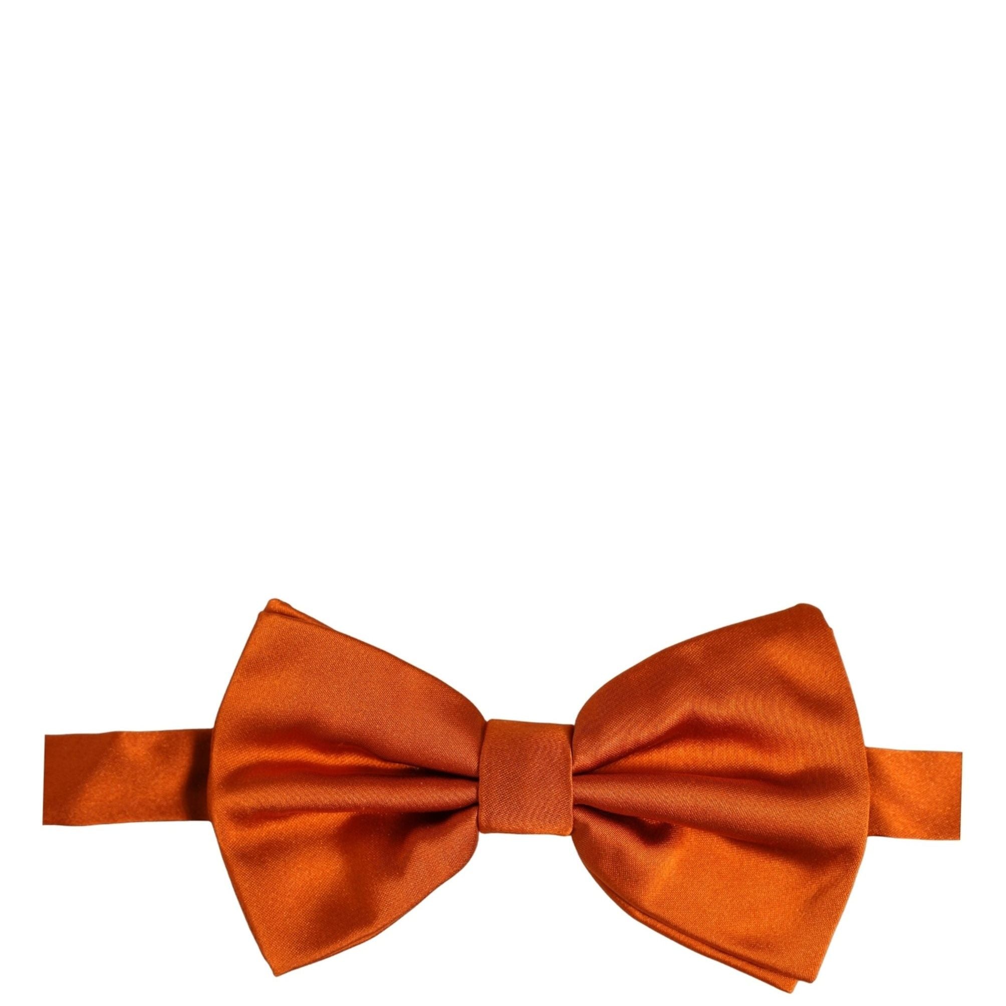 Dolce & Gabbana Men Orange 100% Silk Adjustable Neck Papillon Bow Tie