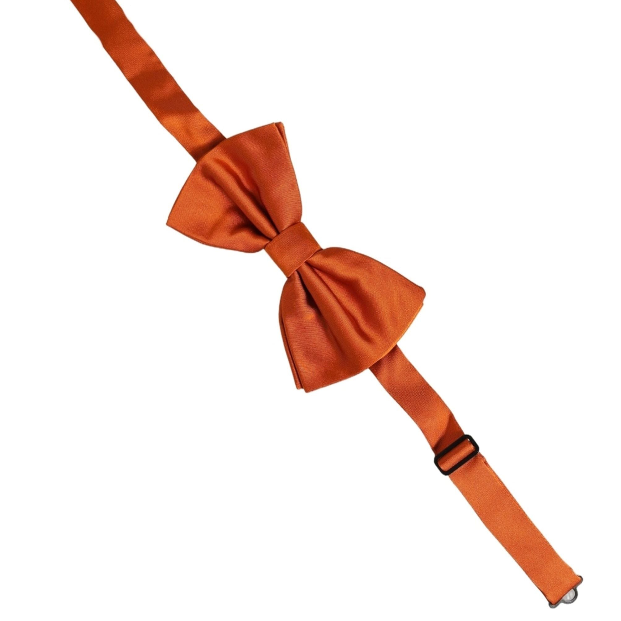 Dolce & Gabbana Men Orange 100% Silk Adjustable Neck Papillon Bow Tie