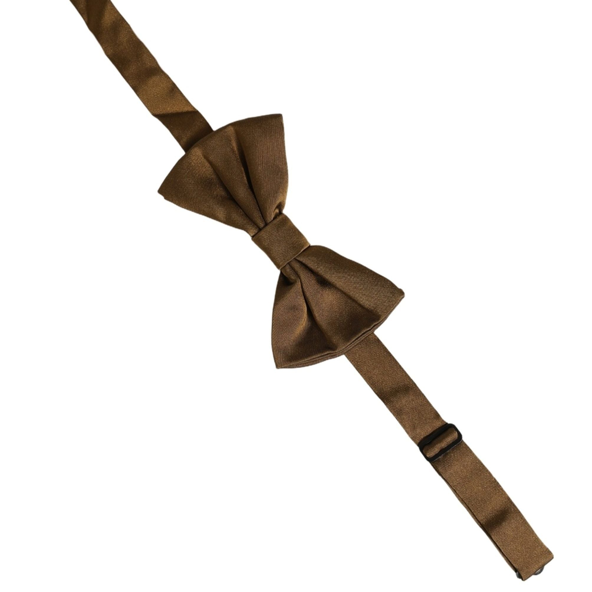 Dolce & Gabbana Men Brown 100% Silk Adjustable Neck Papillon Bow Tie