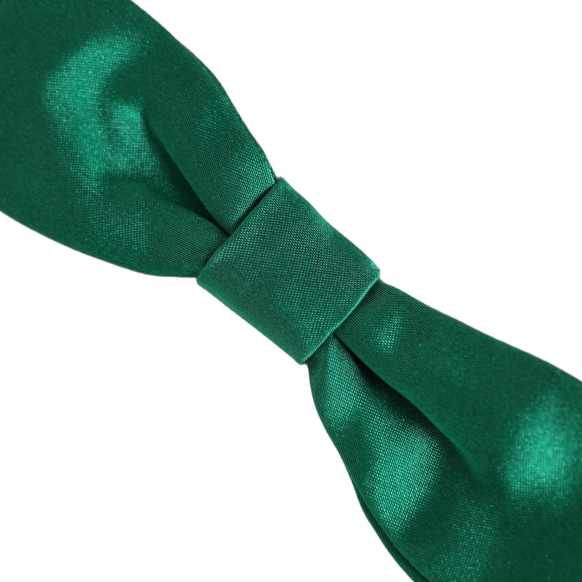 Dolce & Gabbana Men Green 100% Silk Adjustable Neck Papillon Bow Tie