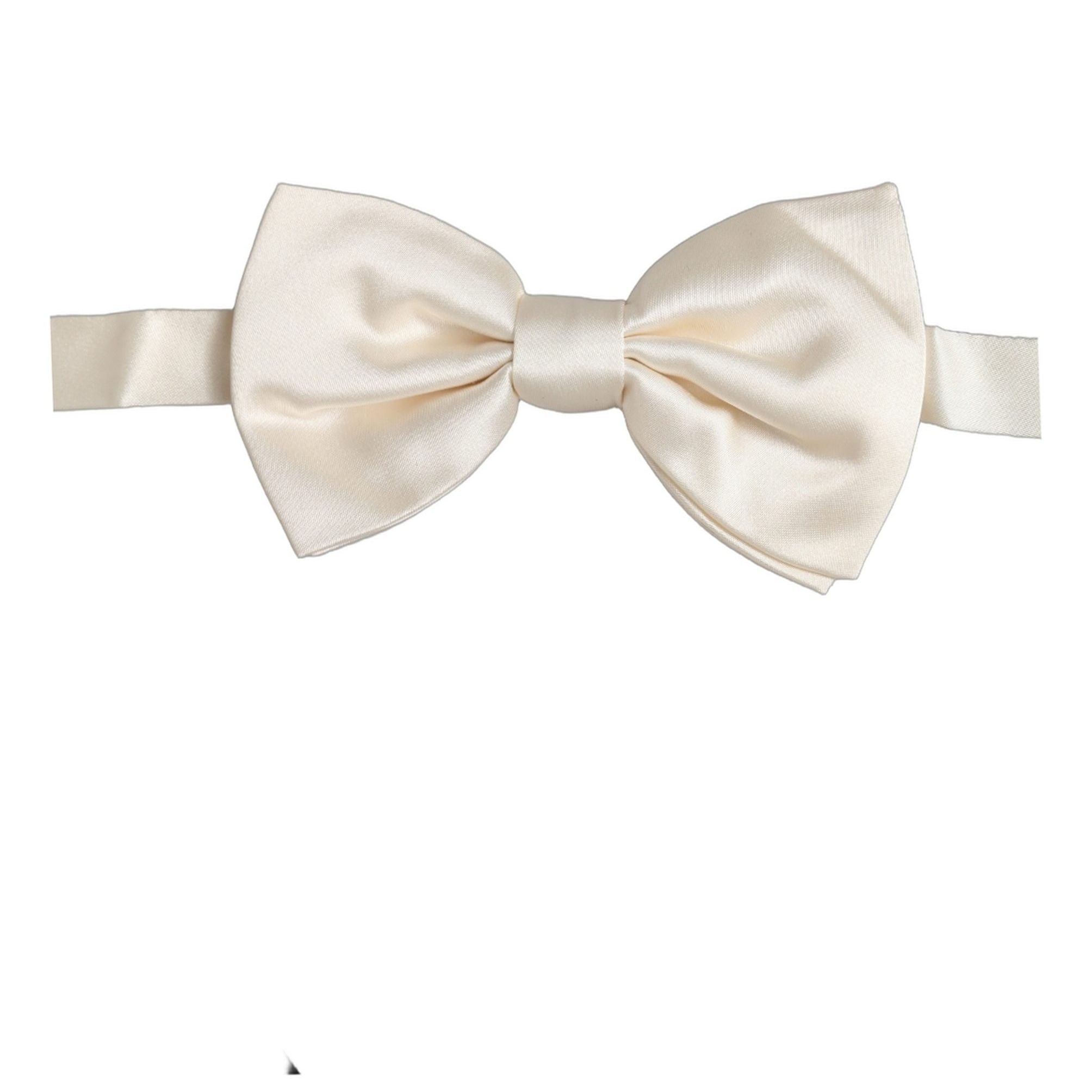 Dolce & Gabbana Men White 100% Silk Adjustable Neck Papillon Bow Tie