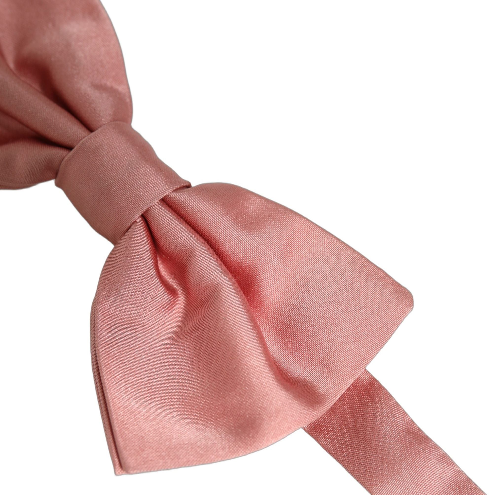 Dolce & Gabbana Men Light Pink 100% Silk Adjustable Neck Papillon Bow Tie