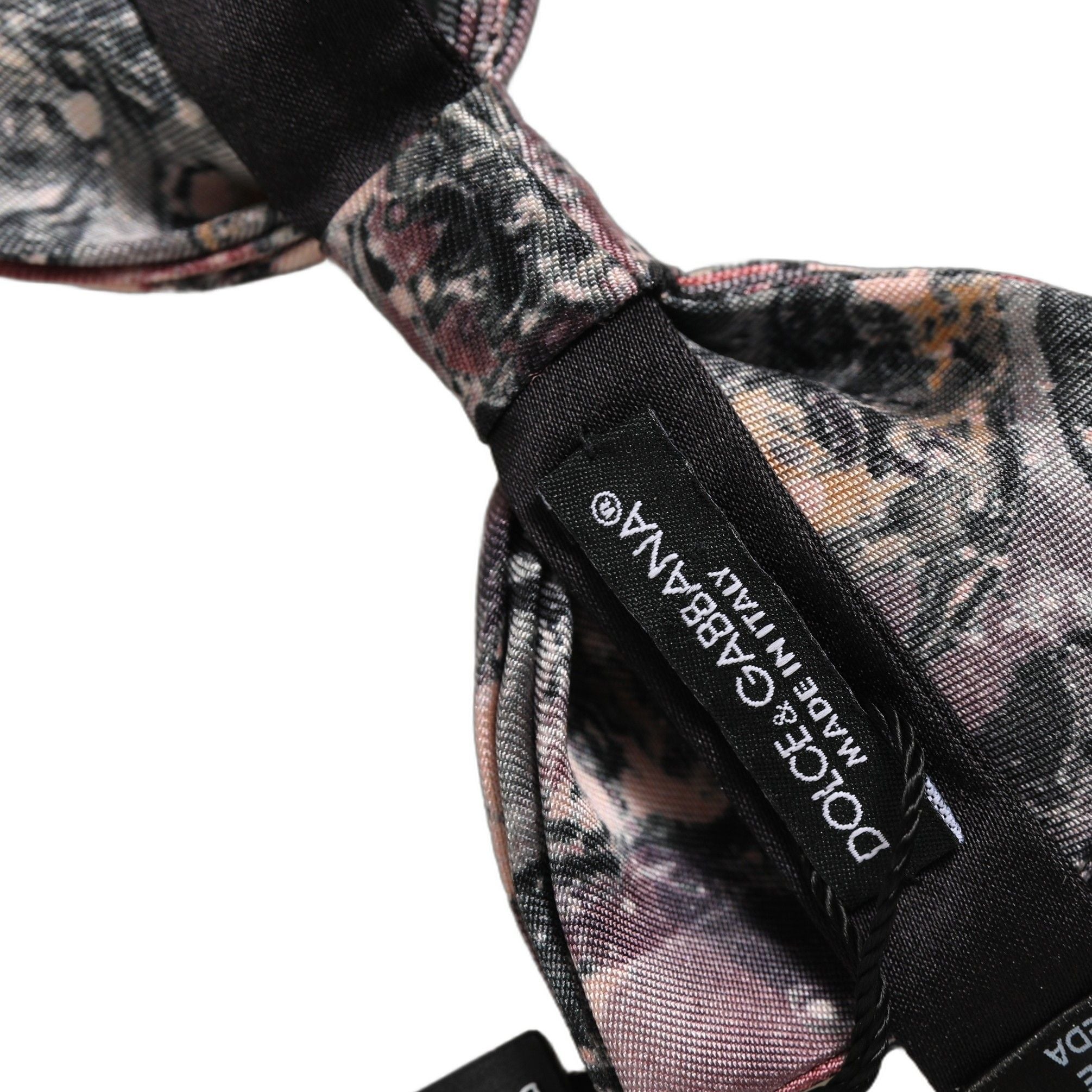 Dolce & Gabbana Multicolor Marble Silk Adjustable Neck Papillon Bow Tie