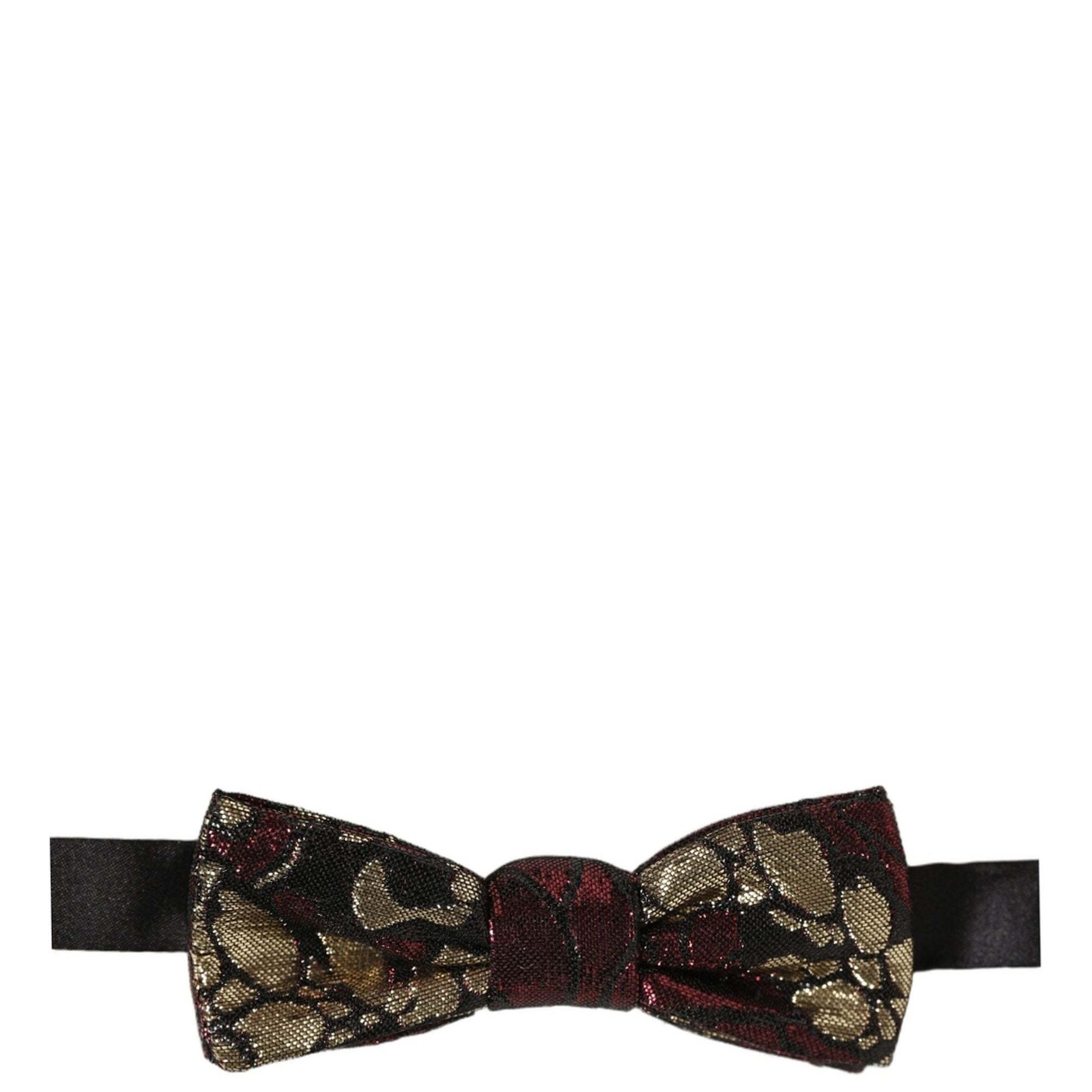 Dolce & Gabbana Multicolor Floral Jacquard Adjustable Neck Papillon Bow Tie