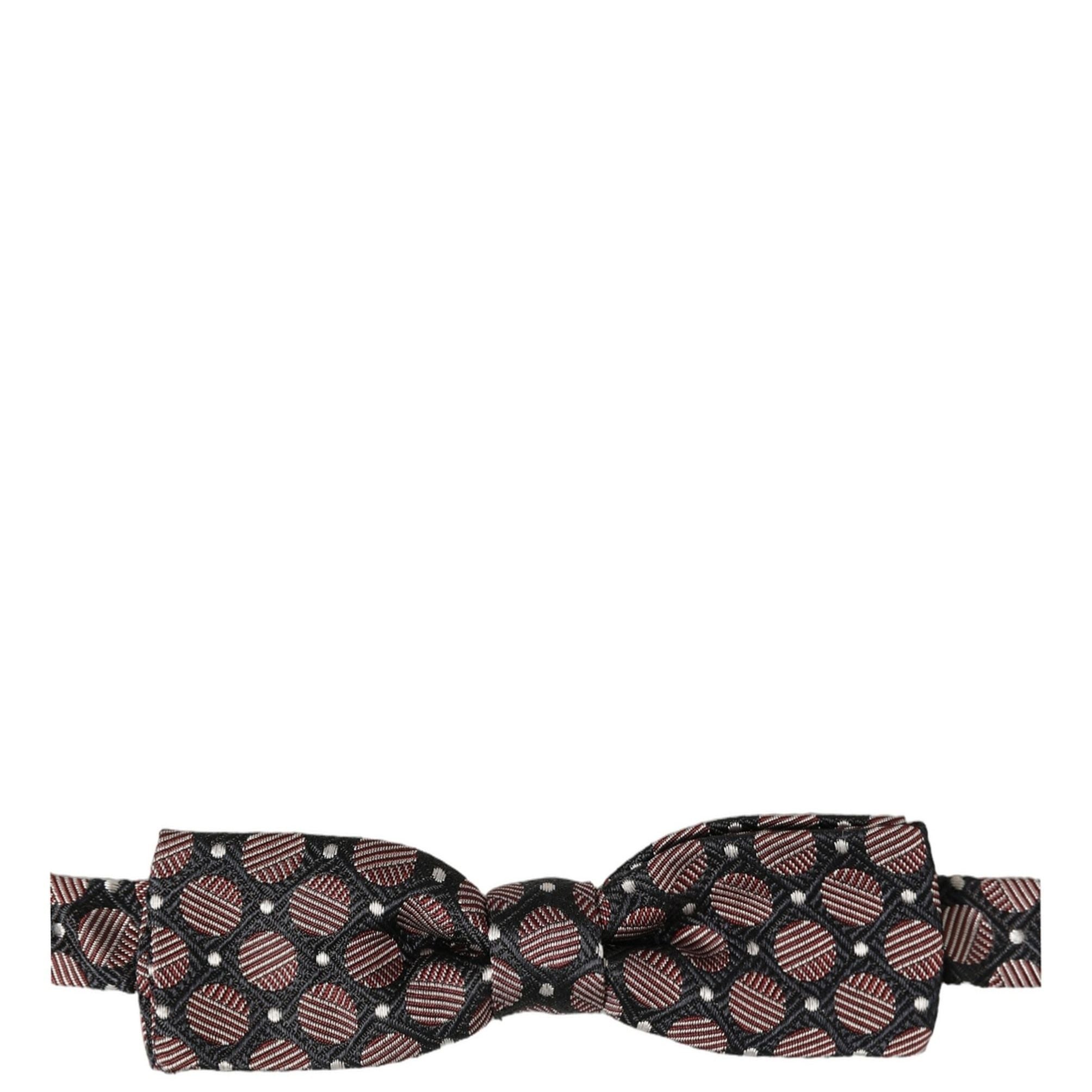 Dolce & Gabbana Multicolor Geometric Silk Adjustable Neck Papillon Bow Tie