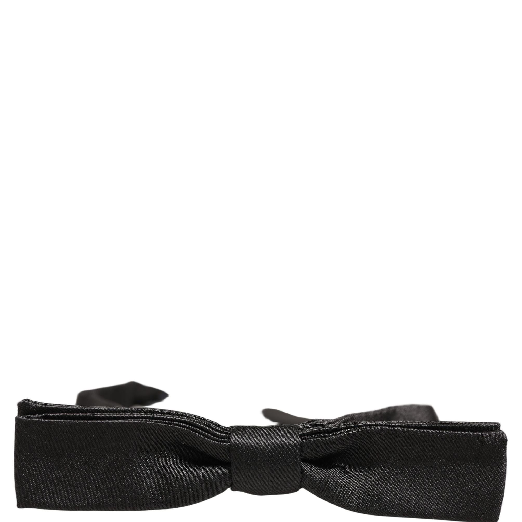 Dolce & Gabbana Men Black 100% Silk Adjustable Neck Papillon Bow Tie