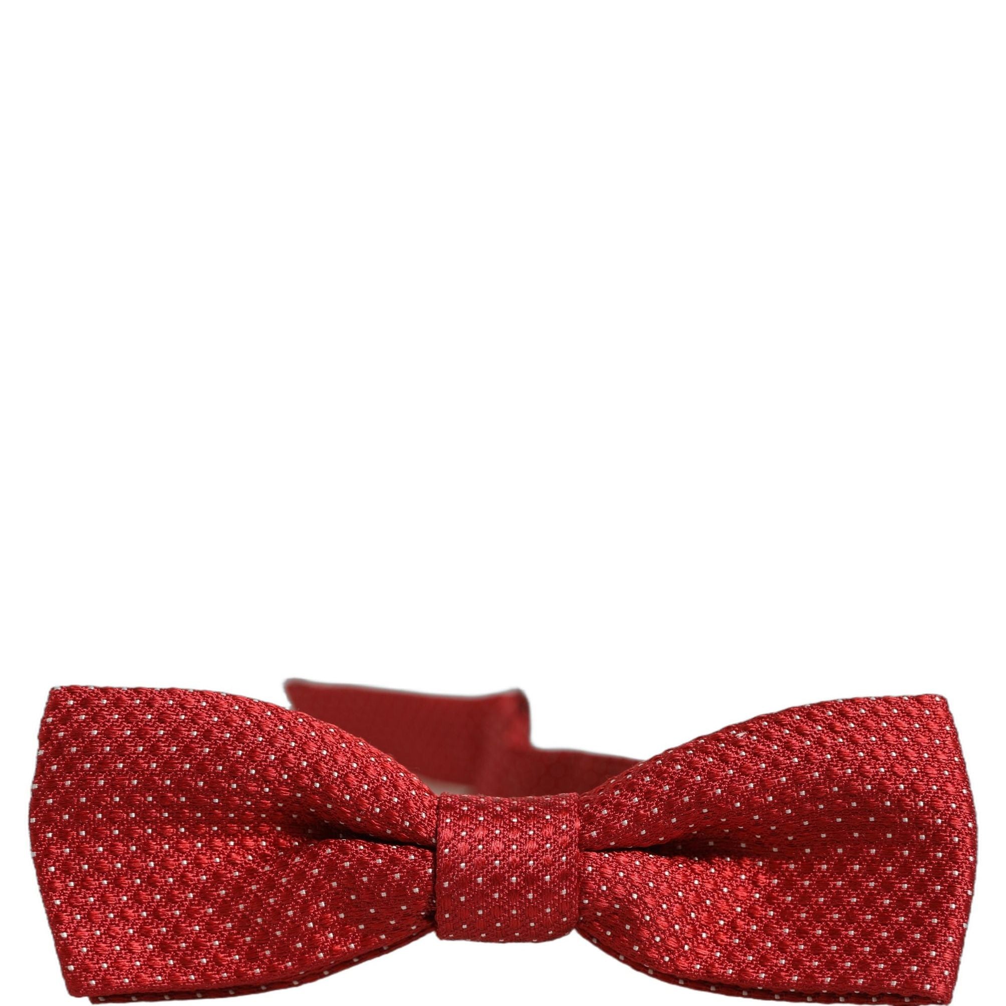 Dolce & Gabbana Men Red Polka Dot Silk Adjustable Neck Papillon Bow Tie