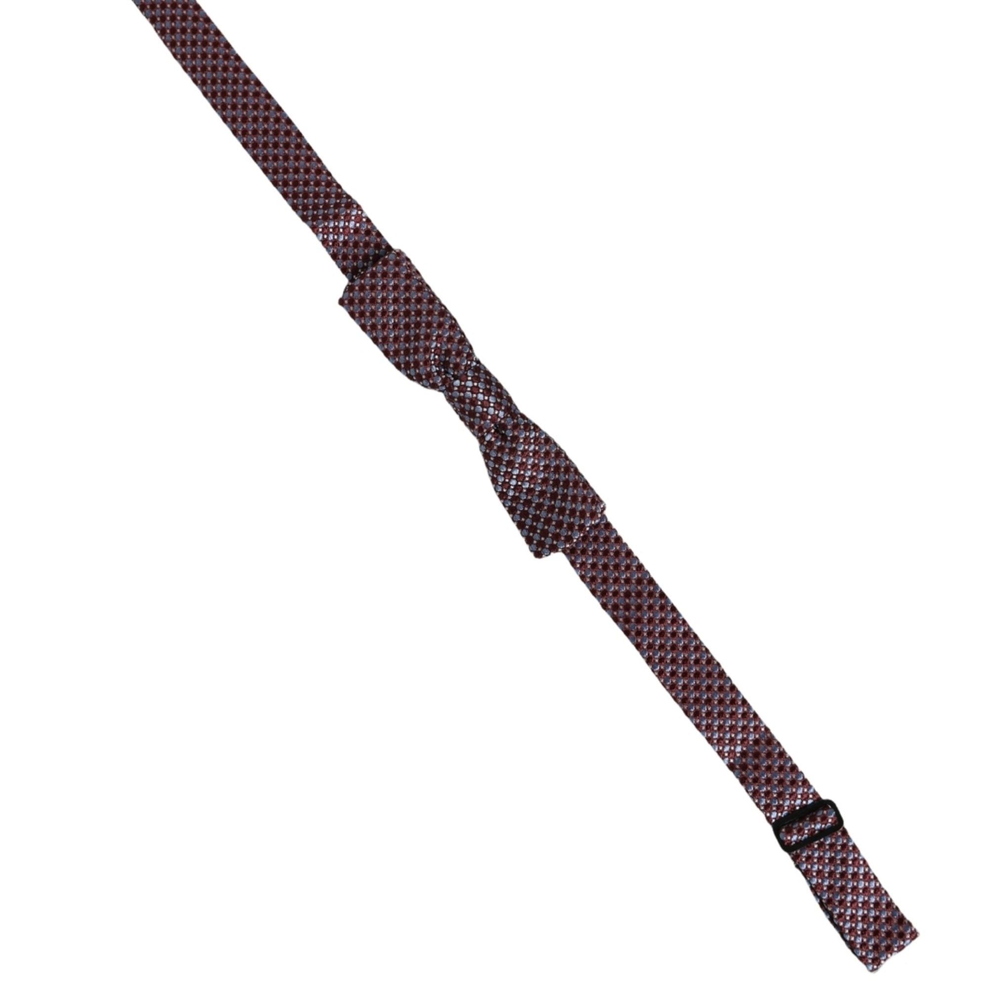 Dolce & Gabbana Blue Burgundy Woven Adjustable Neck Papillon Bow Tie