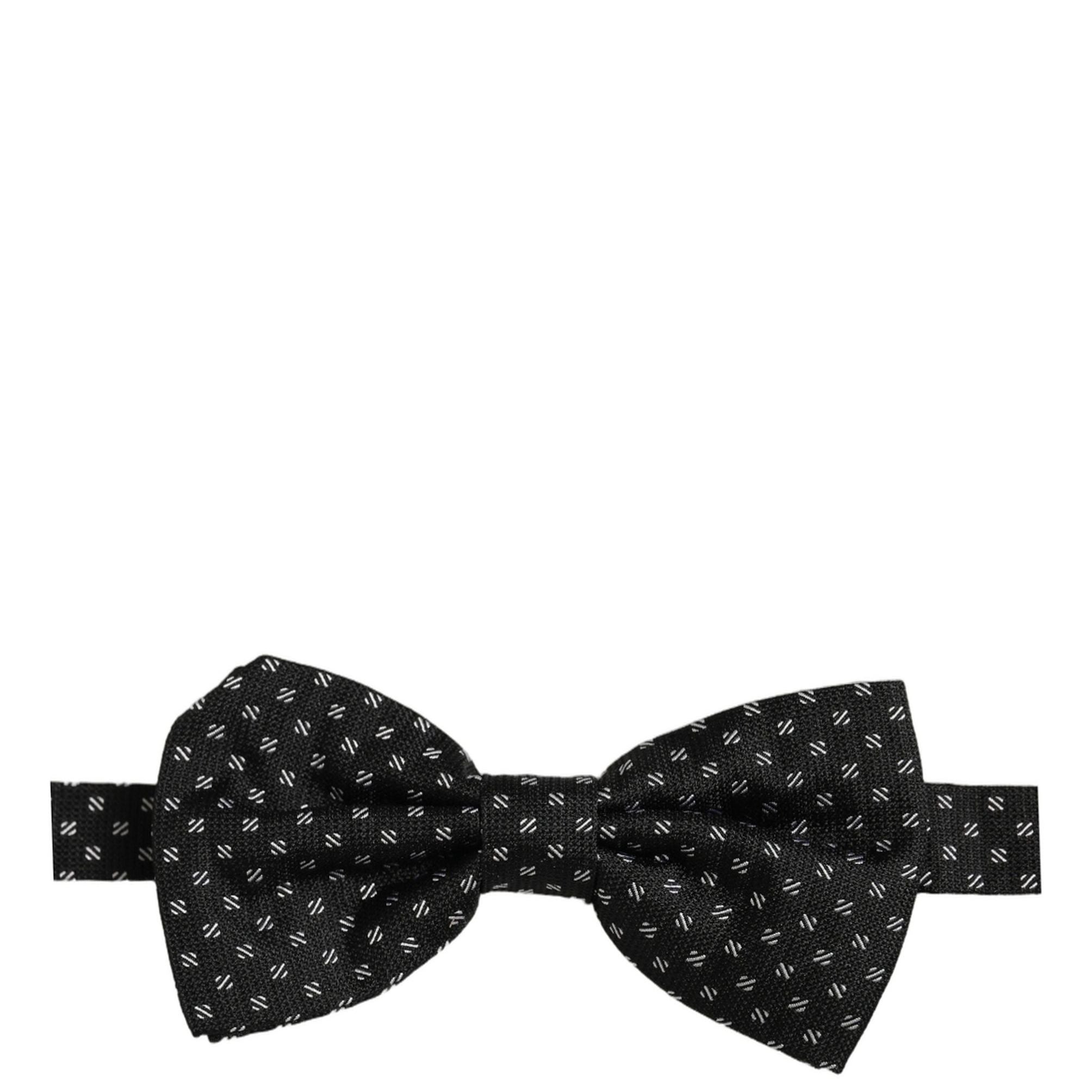 Dolce & Gabbana Men Black Patterned Adjustable Neck Papillon Bow Tie