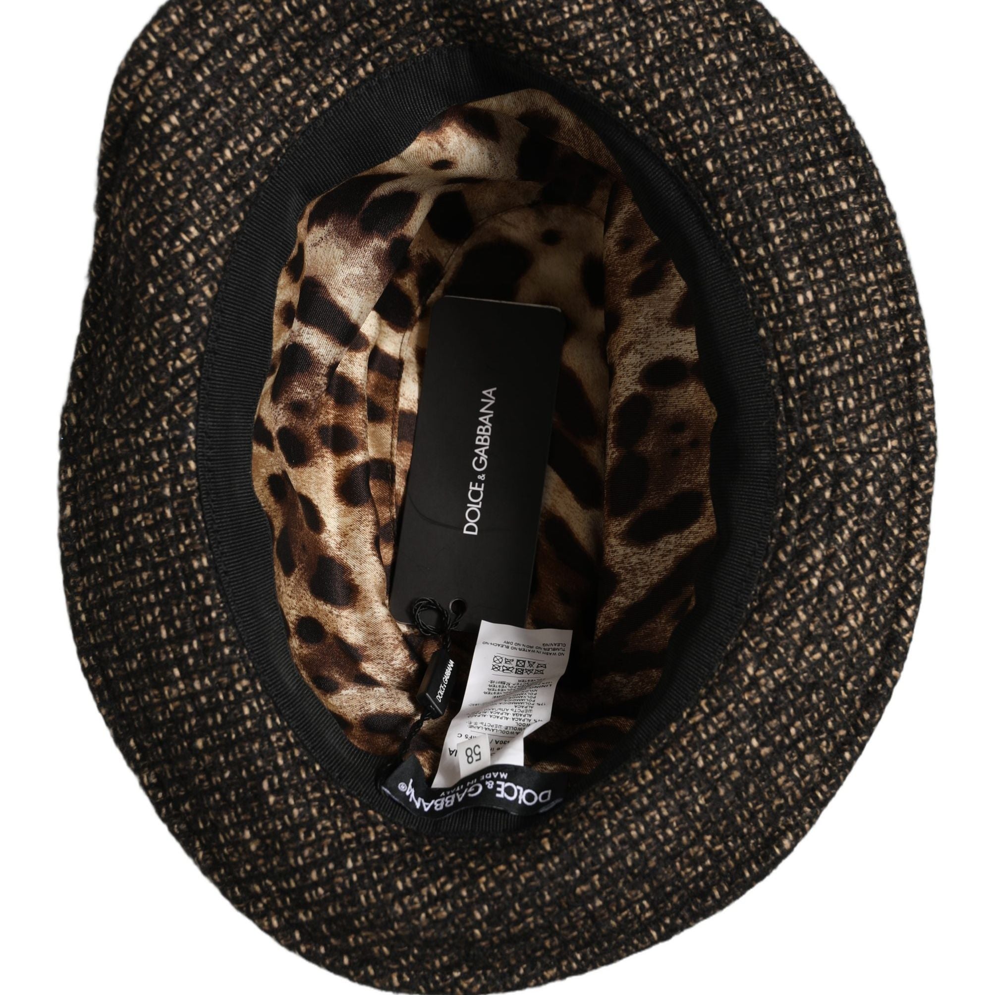 Dolce & Gabbana Gray Melange Blended Textured Tweed Capello Hat
