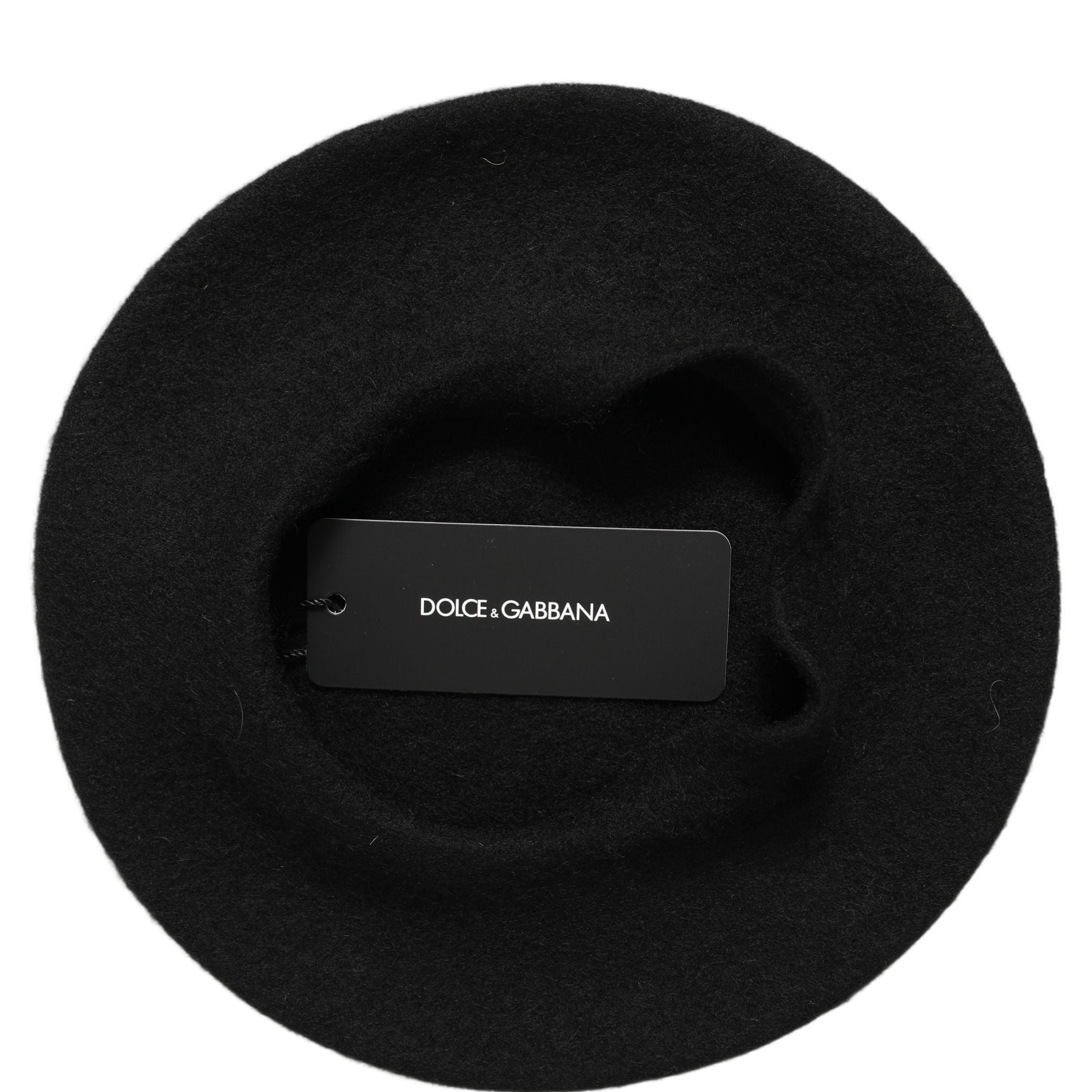 Dolce & Gabbana Black Wool French Style Beret Capello Hat