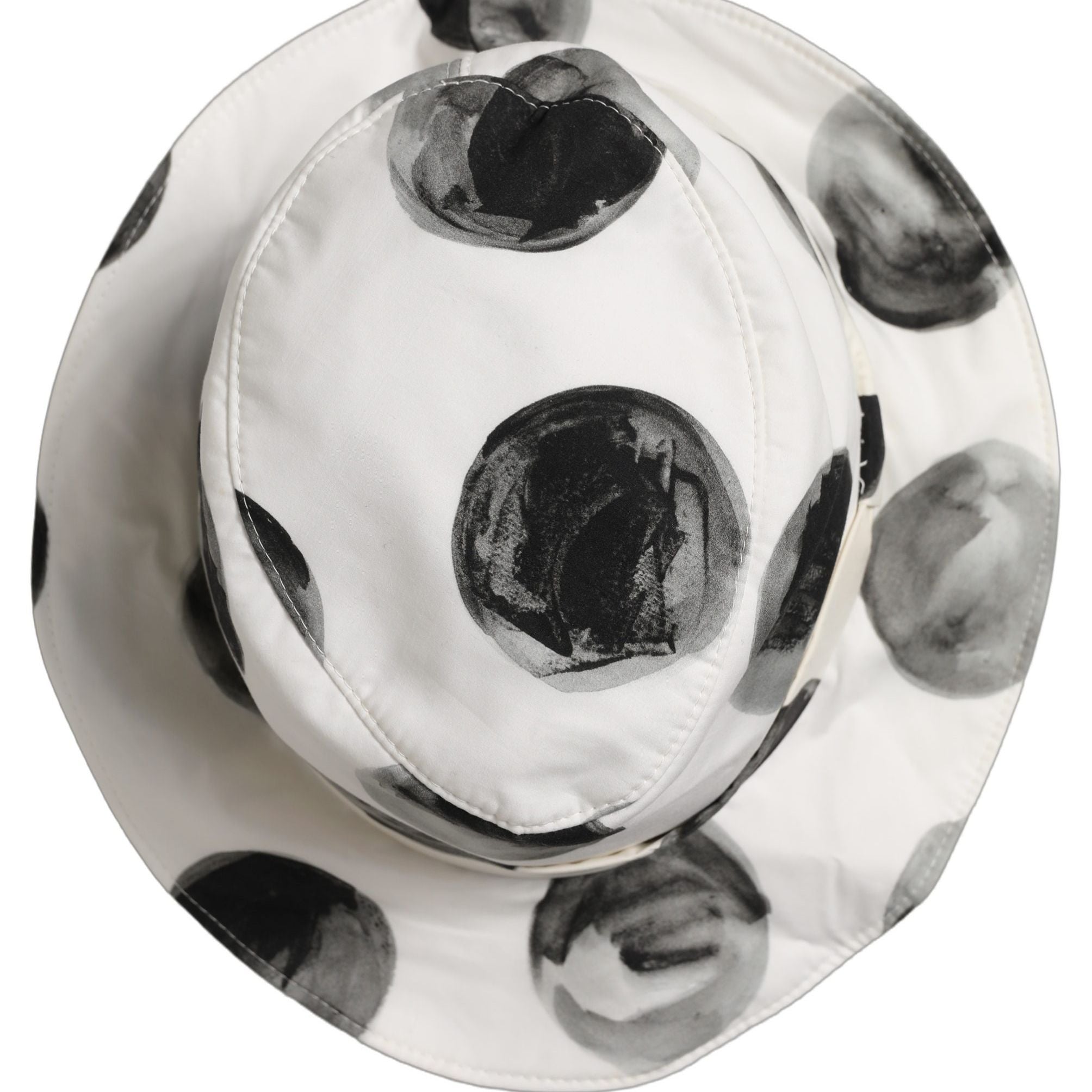 Dolce & Gabbana White Cotton Big Polka Dot Pattern Bucket Hat