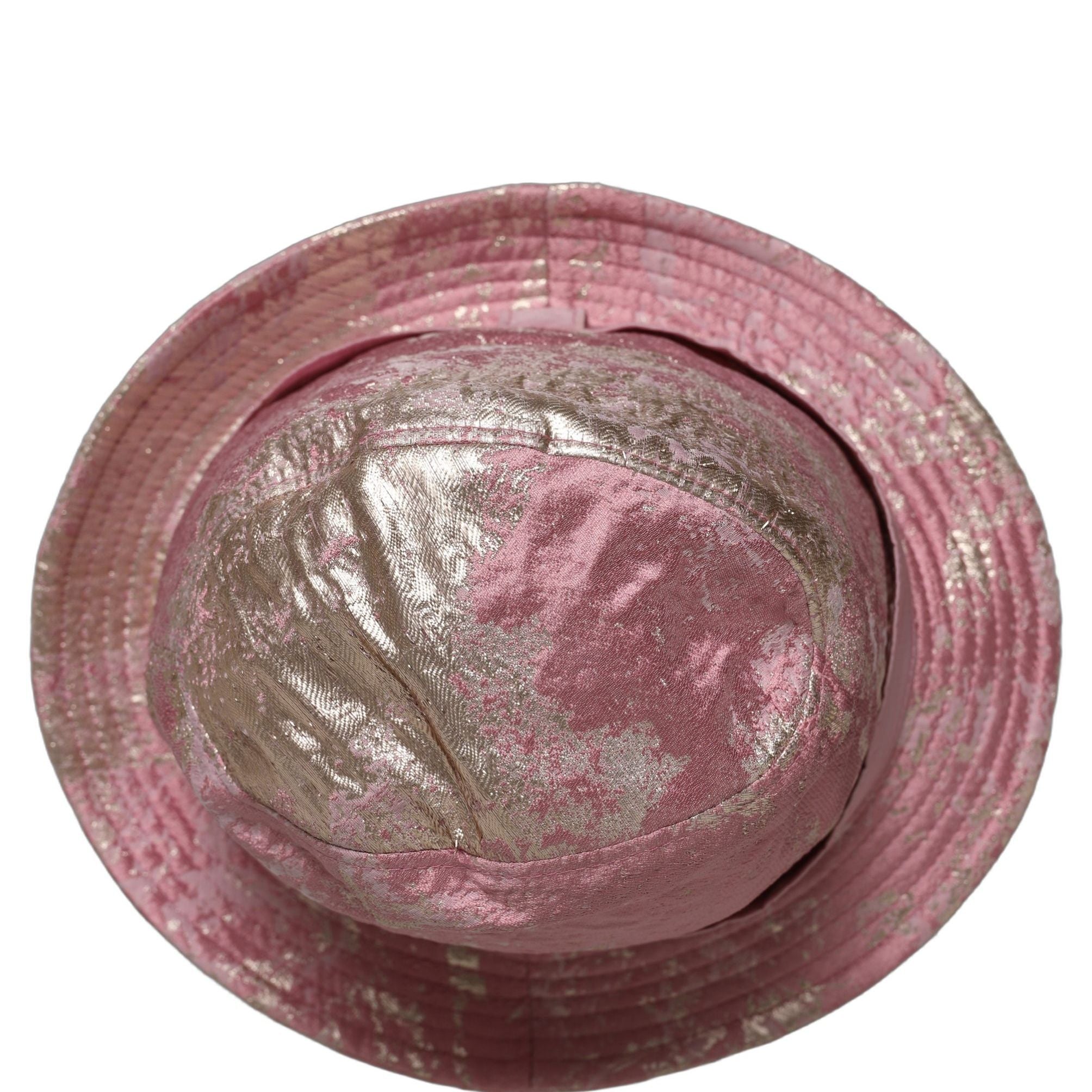 Dolce & Gabbana Pink Metallic Jacquard Pattern Bucket Capello Hat