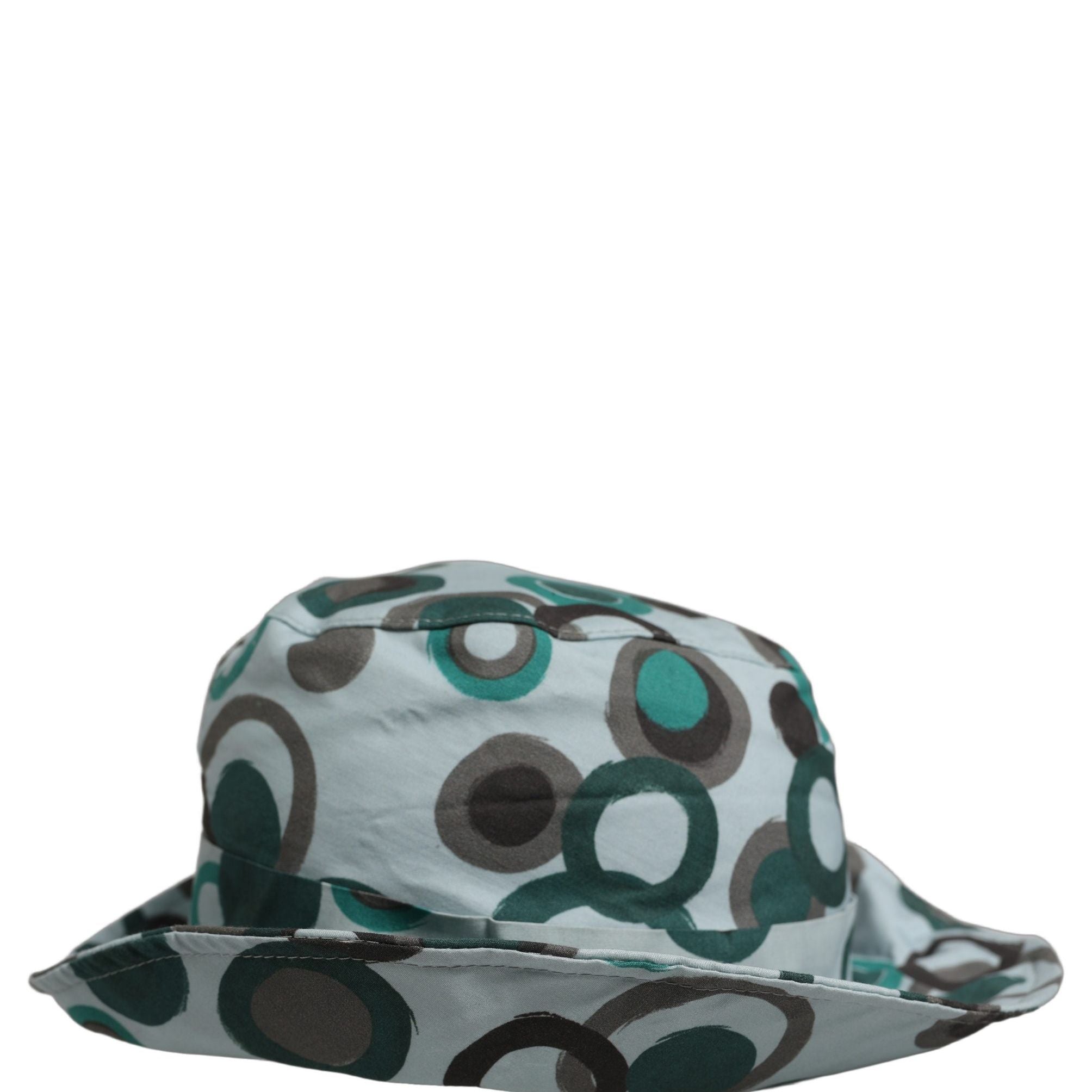Dolce & Gabbana Teal Cotton Big Polka Dot Pattern Bucket Hat