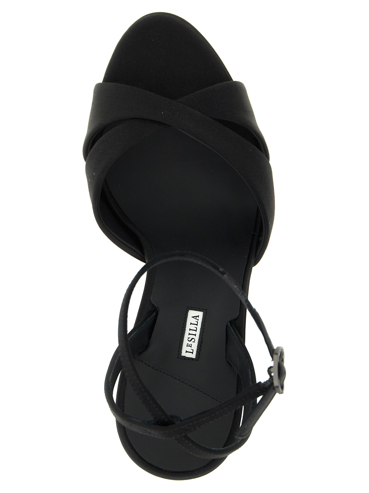 LE SILLA Black Viscose Stiletto Heel Sandals