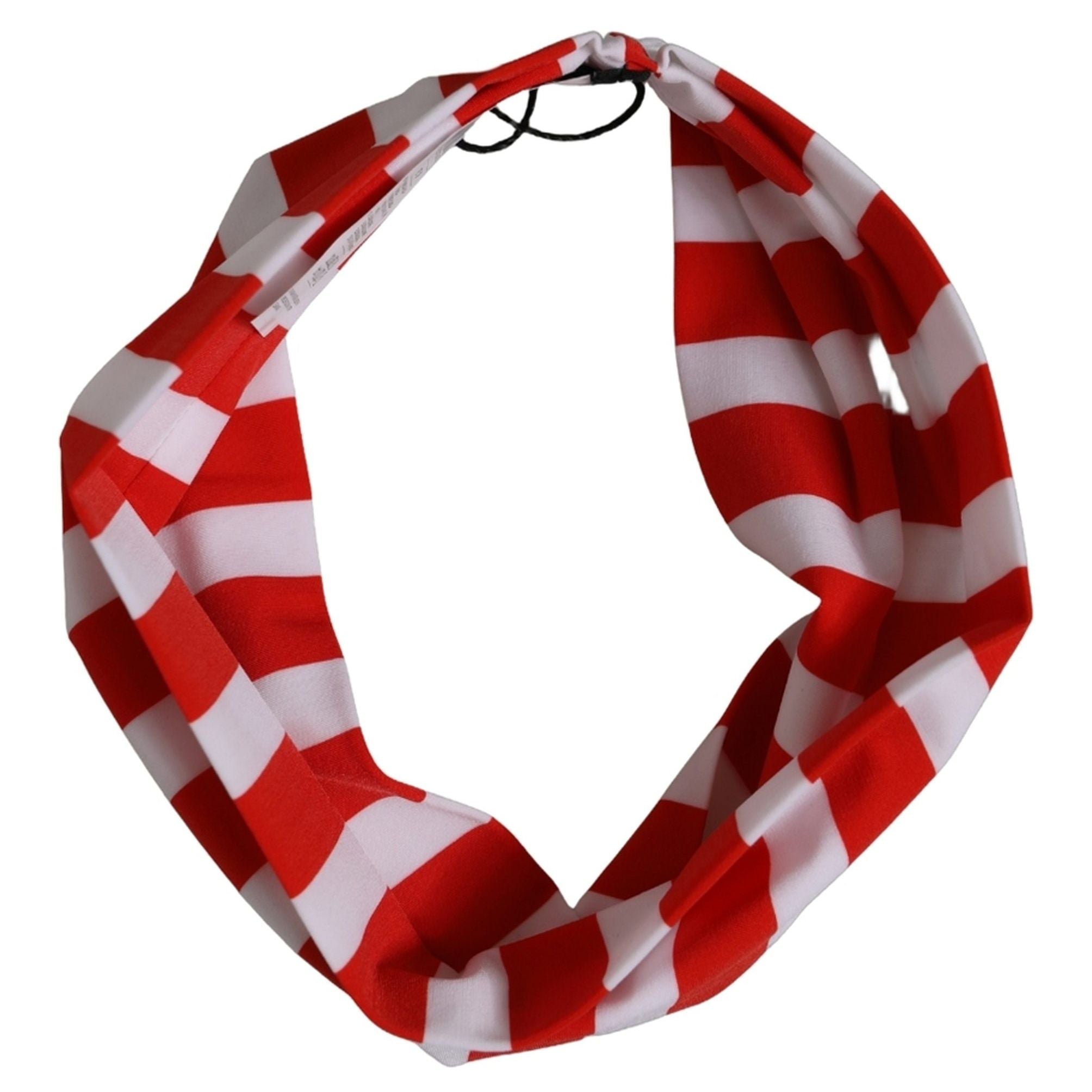 Dolce & Gabbana Red White Stripes Nylon Head Wrap One Size Headband