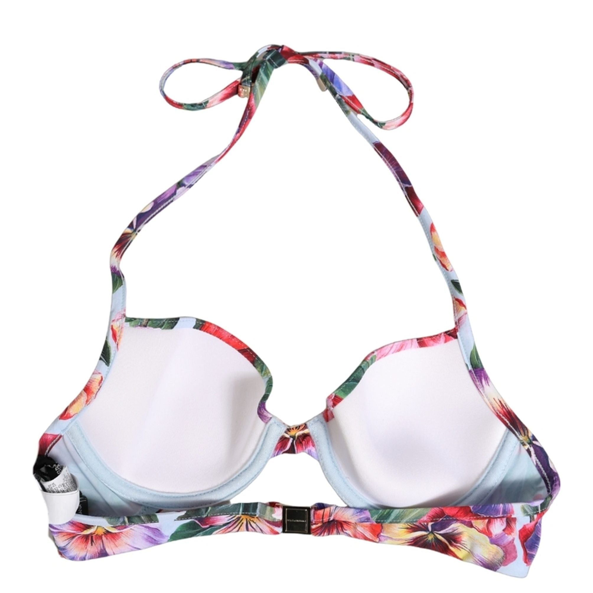 Dolce & Gabbana Top Multicolor Floral Print Beachwear Bikini