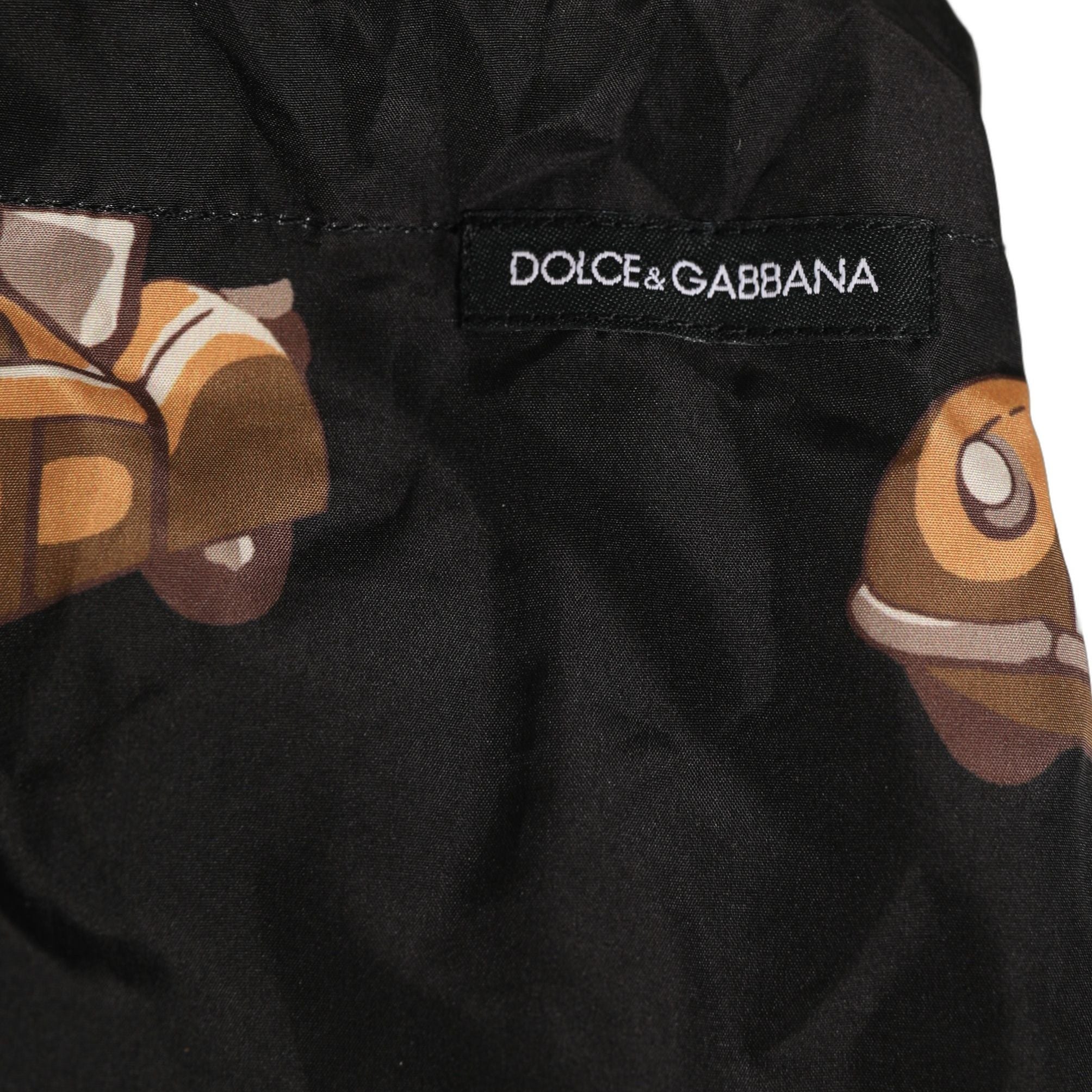Dolce & Gabbana Black Car Print Swim Trunk Beachwear Swimwear