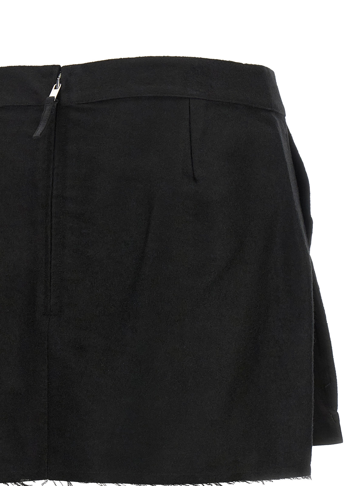 Rick Owens Black Ramie Long Skirt