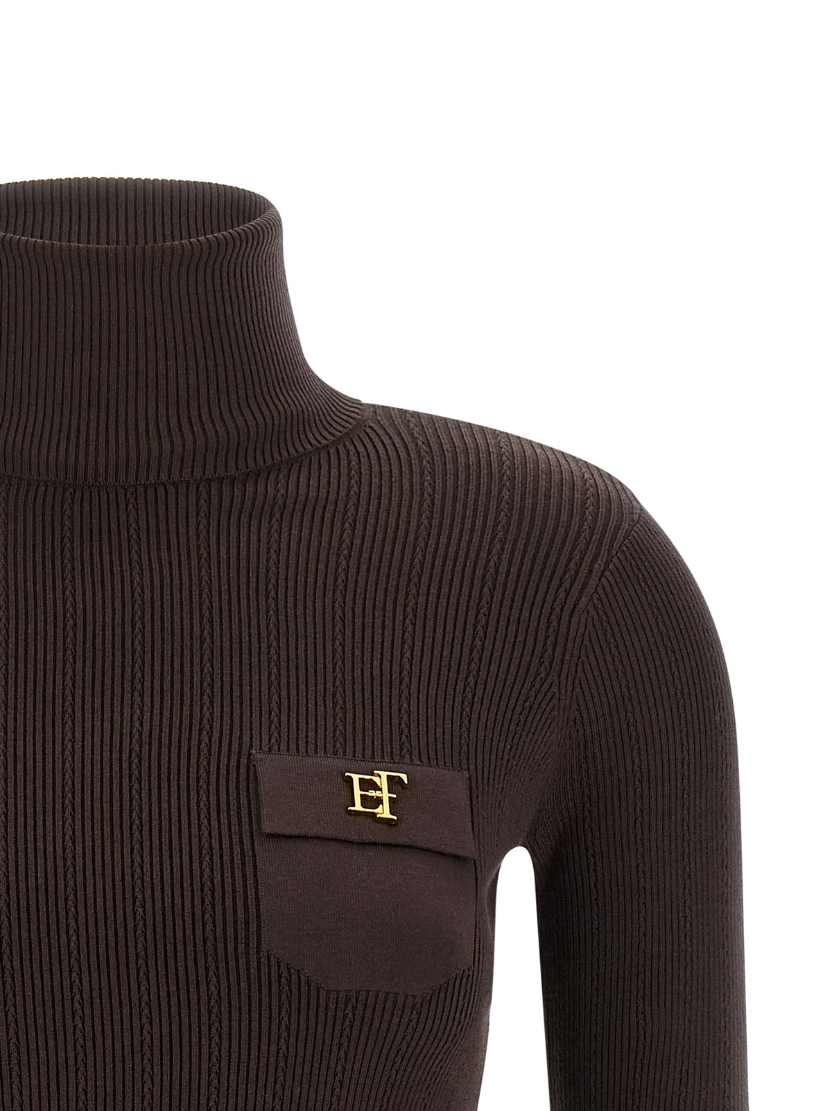 Elisabetta Franchi Brown Lycra Cardigan