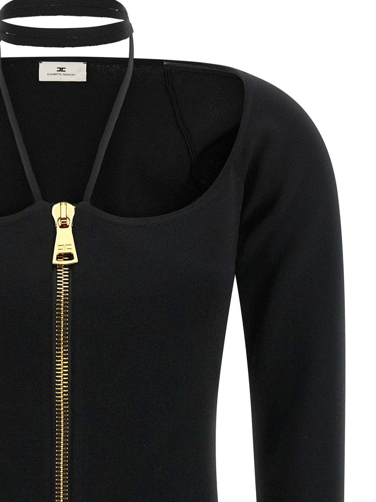 Elisabetta Franchi Black Viscose Short Dress