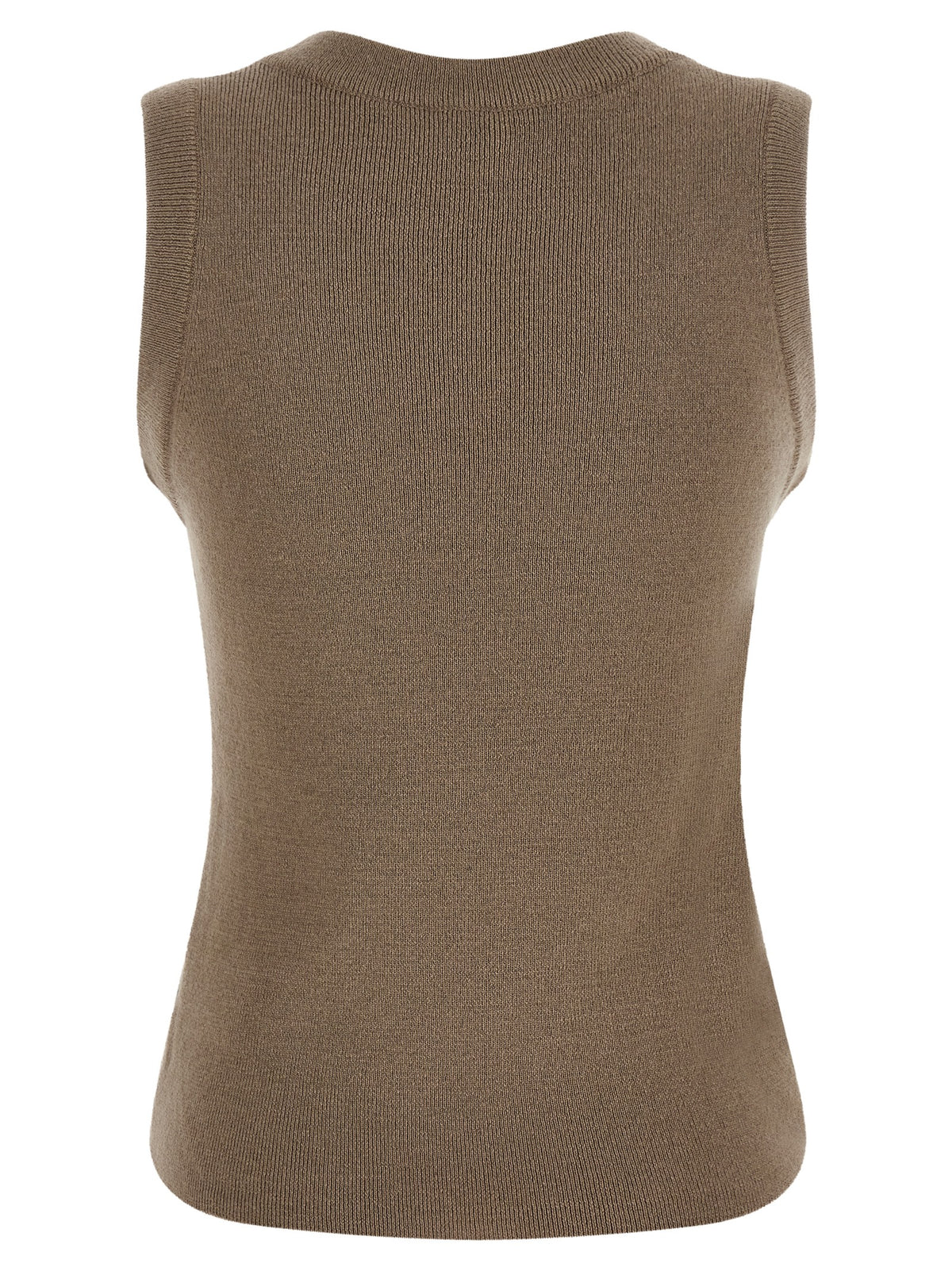 Giuseppe Di Morabito Beige Virgin Wool Sleeveles T-Shirt