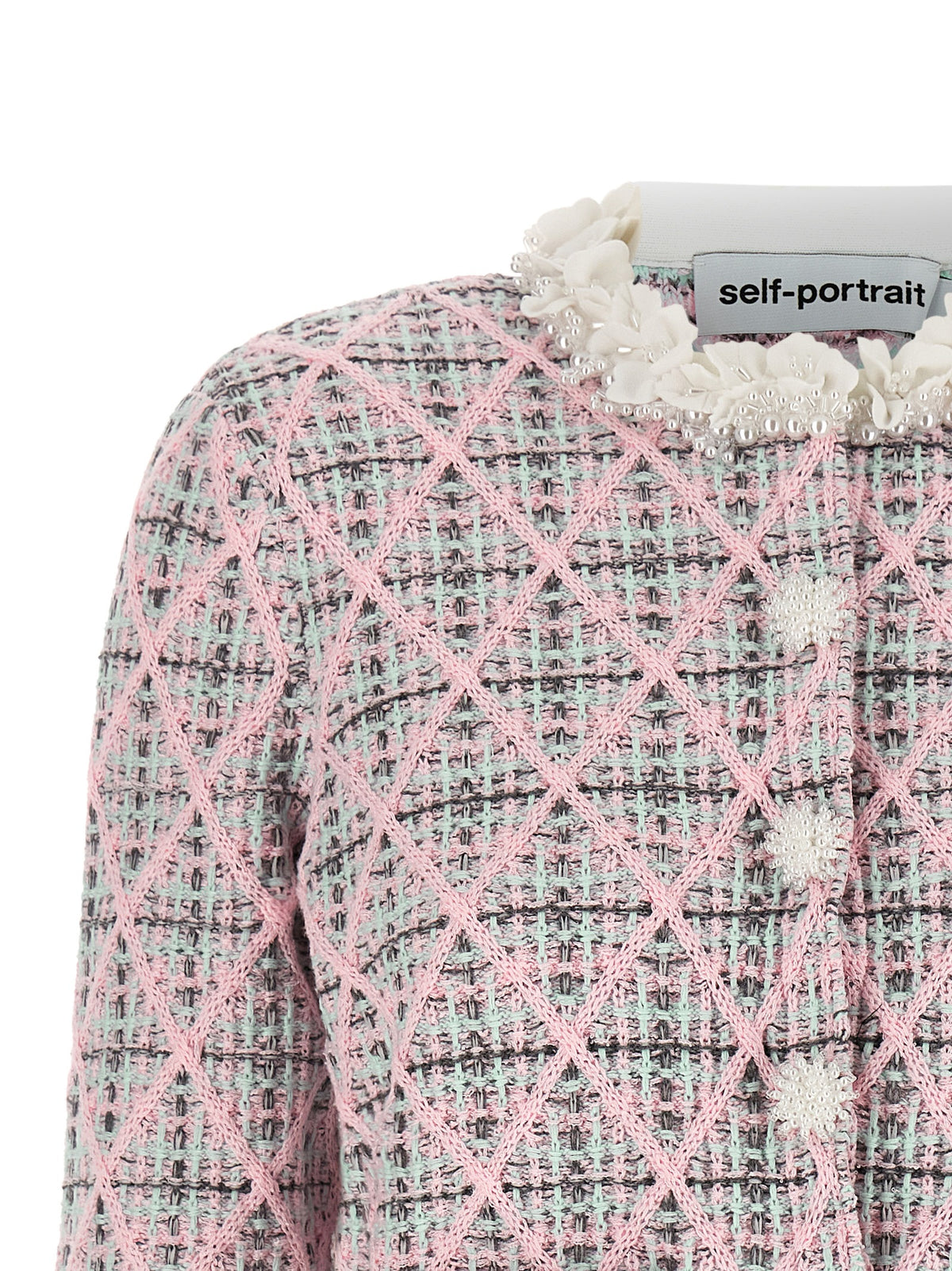 Self-Portrait Multicolor Cotton Cardigan