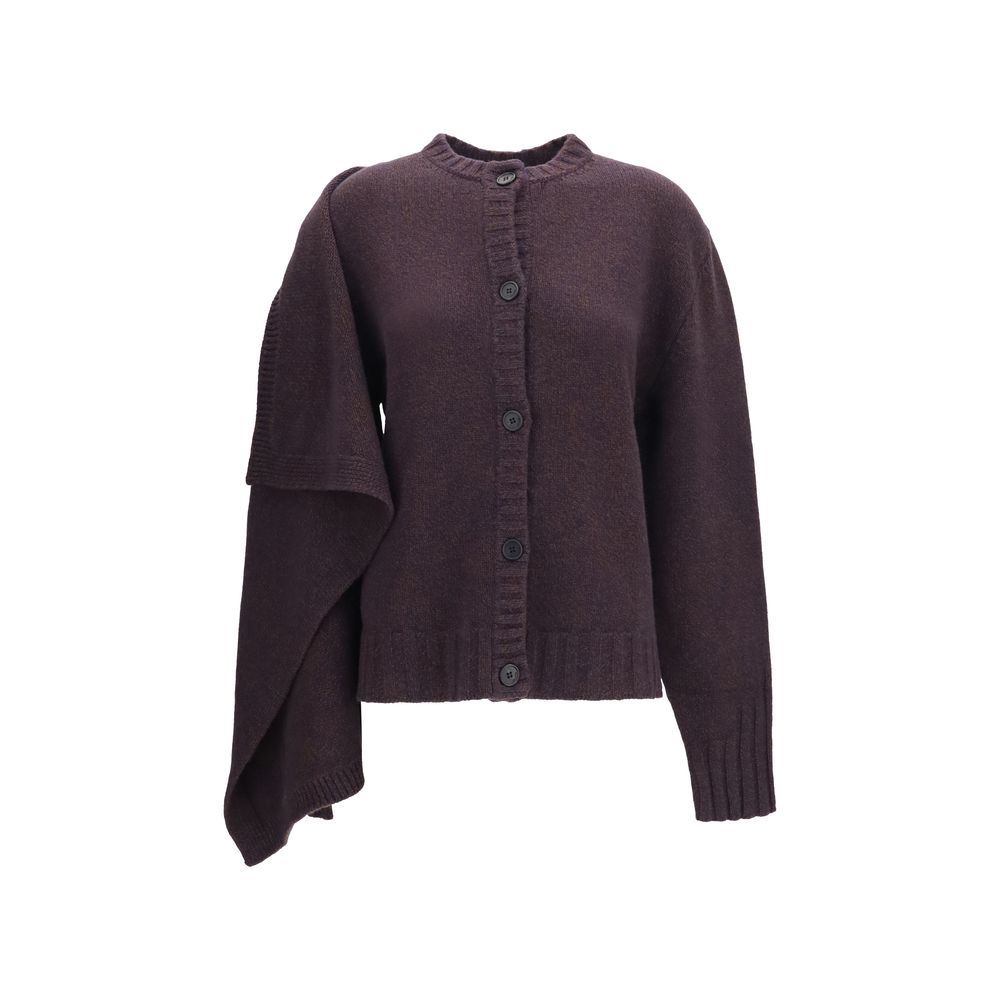 The Attico Brown Wool Oves Aries Cardigan