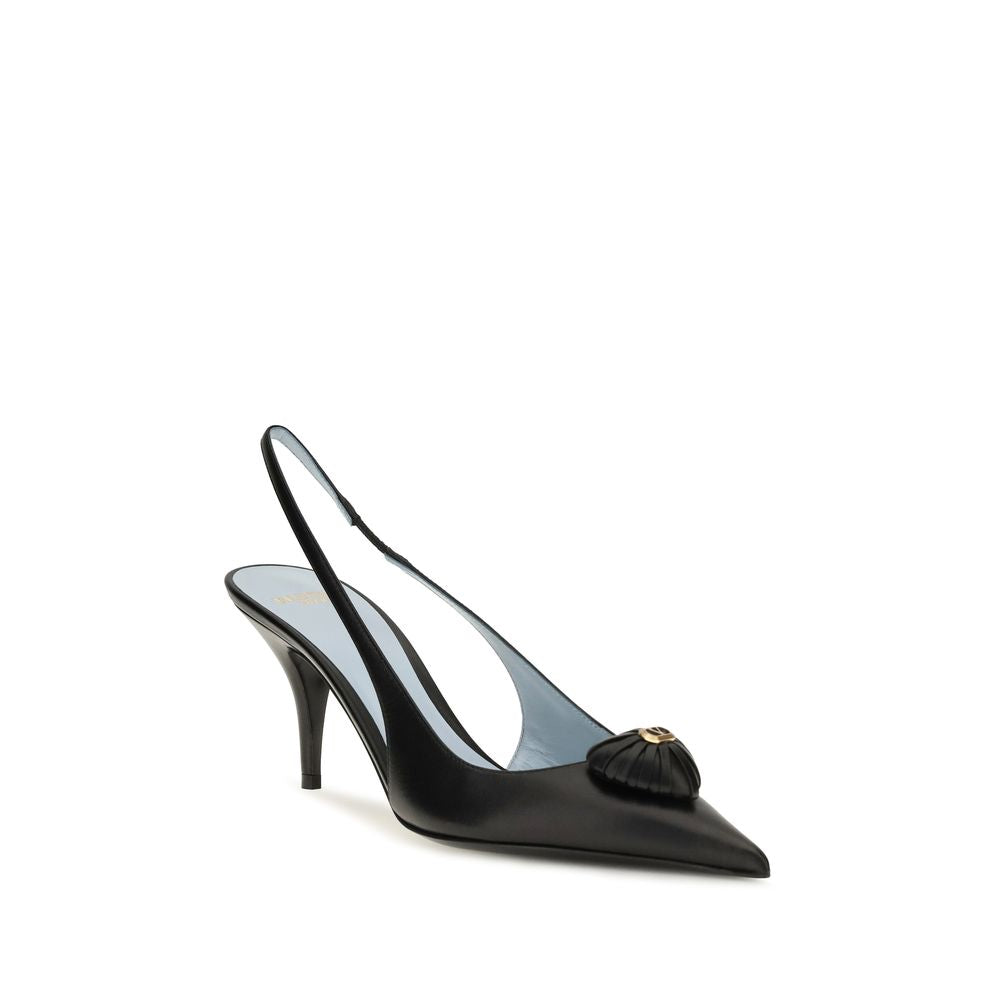 Valentino Garavani Black Calf Leather Bos Taurus High Heel Pumps