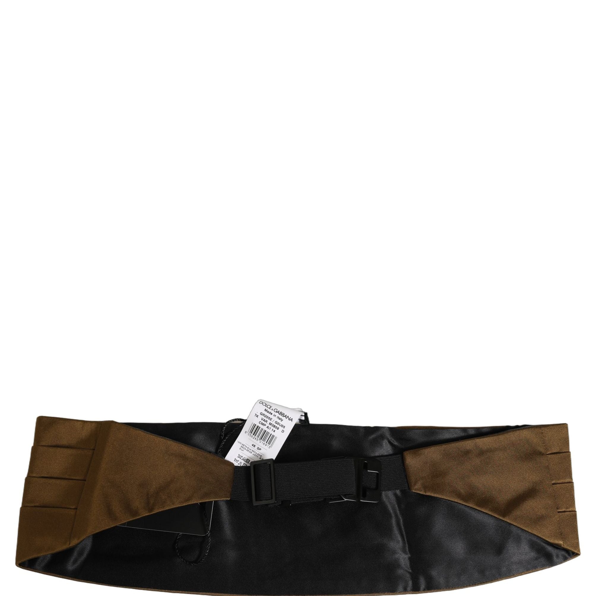 Dolce & Gabbana Brown Men 100% Silk Belt Waist Cummerbund