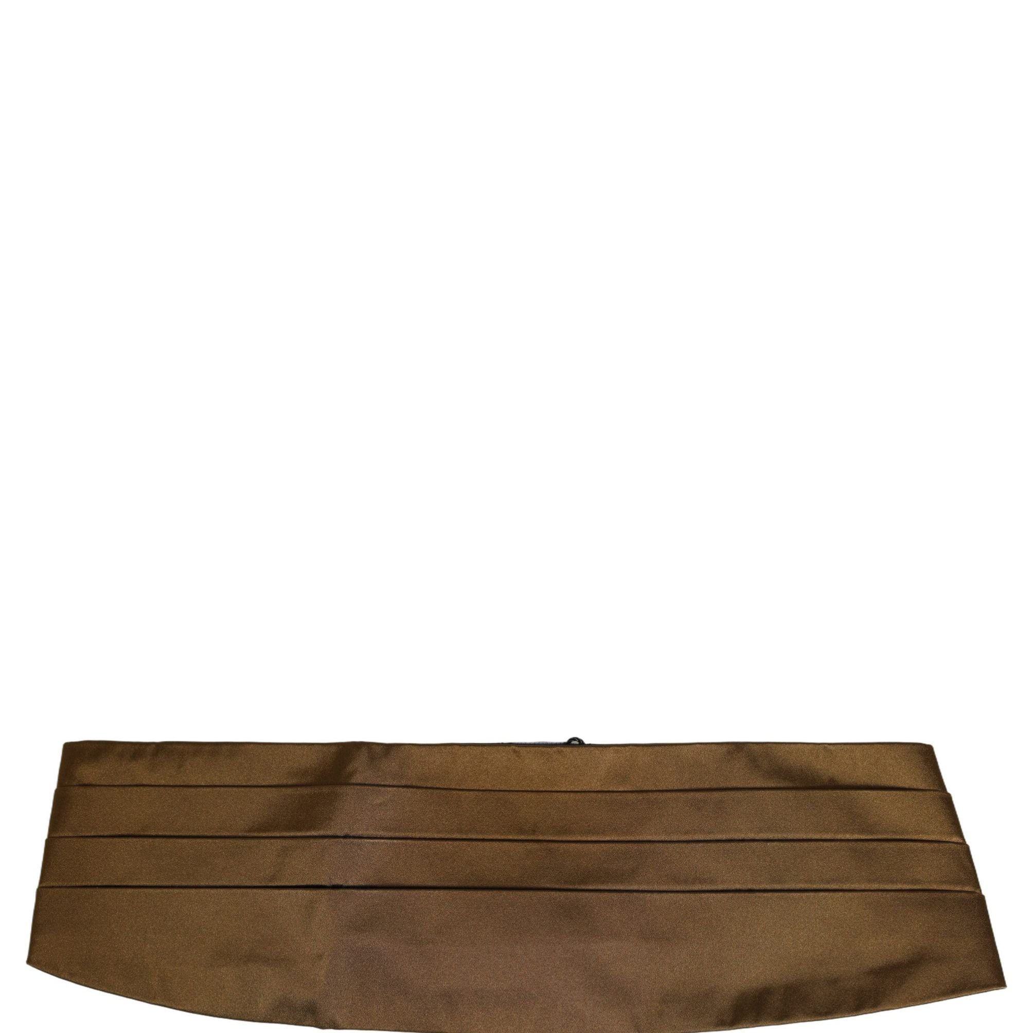 Dolce & Gabbana Brown Men 100% Silk Belt Waist Cummerbund