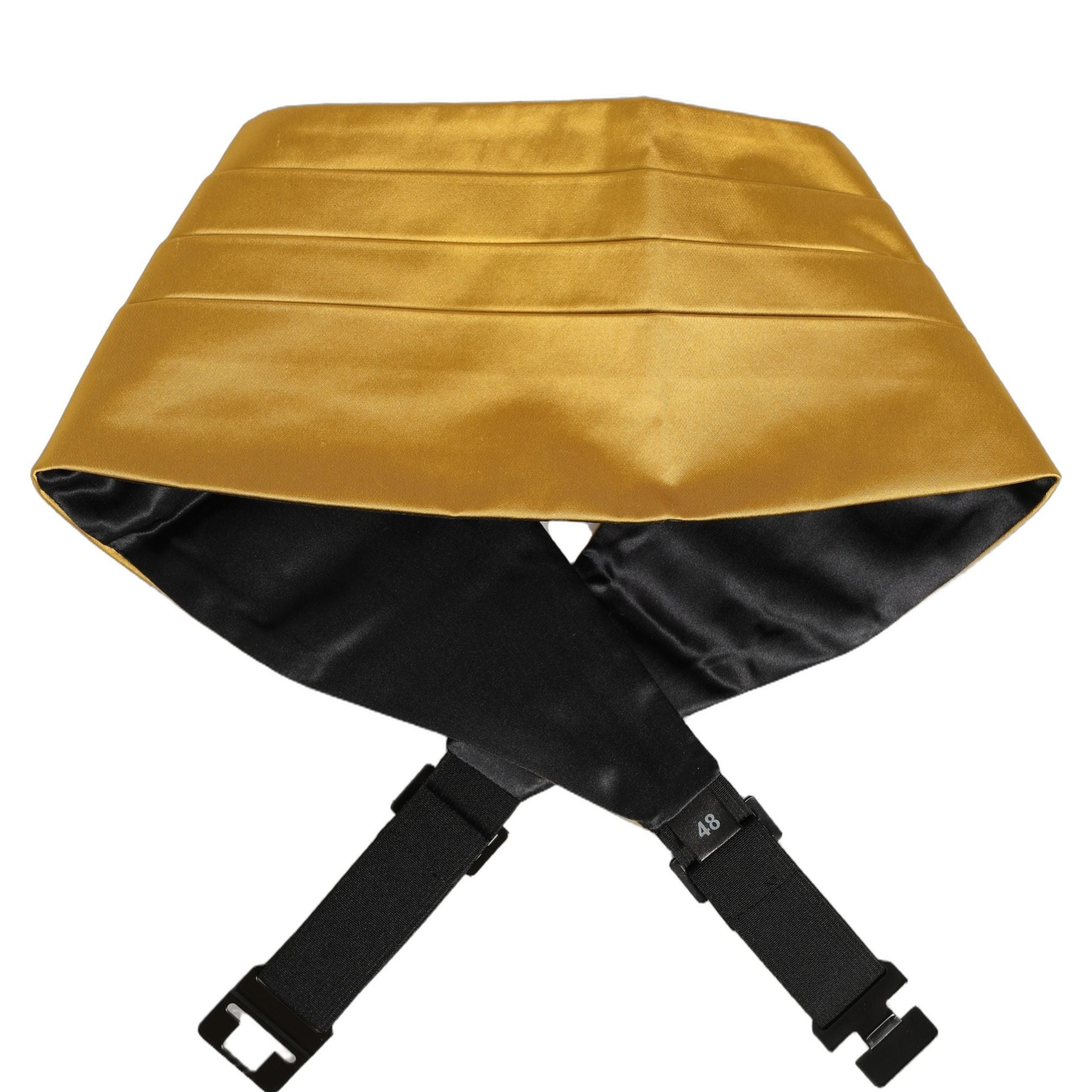Dolce & Gabbana Gold Men 100% Silk Belt Waist Cummerbund