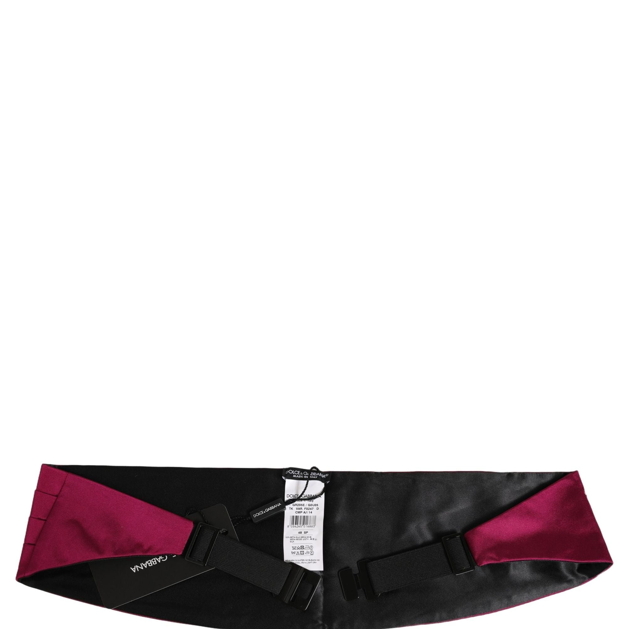 Dolce & Gabbana Burgundy 100% Silk Belt Waist Cummerbund