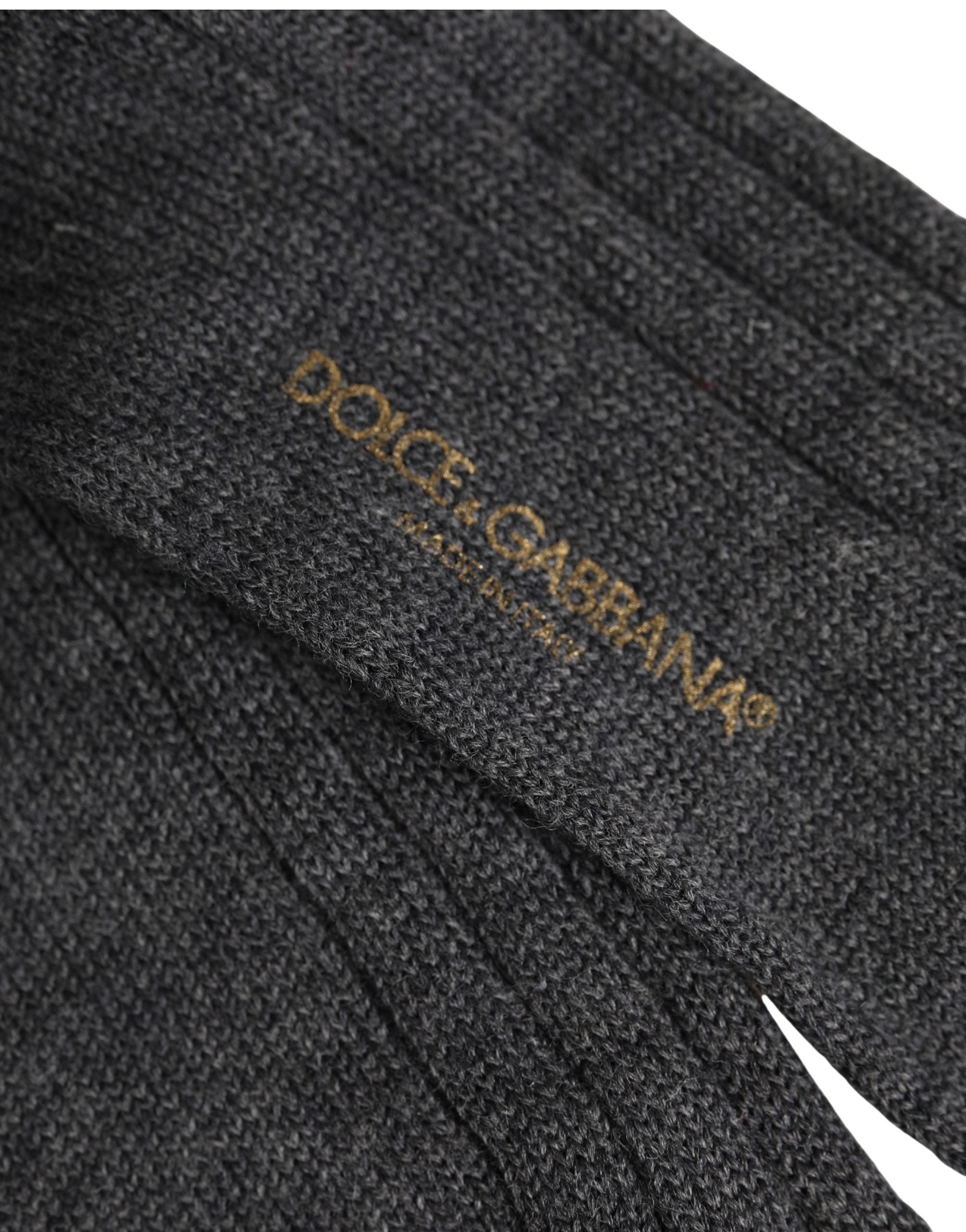 Dolce & Gabbana Gray Wool Blend Over The Calf Accessory Socks