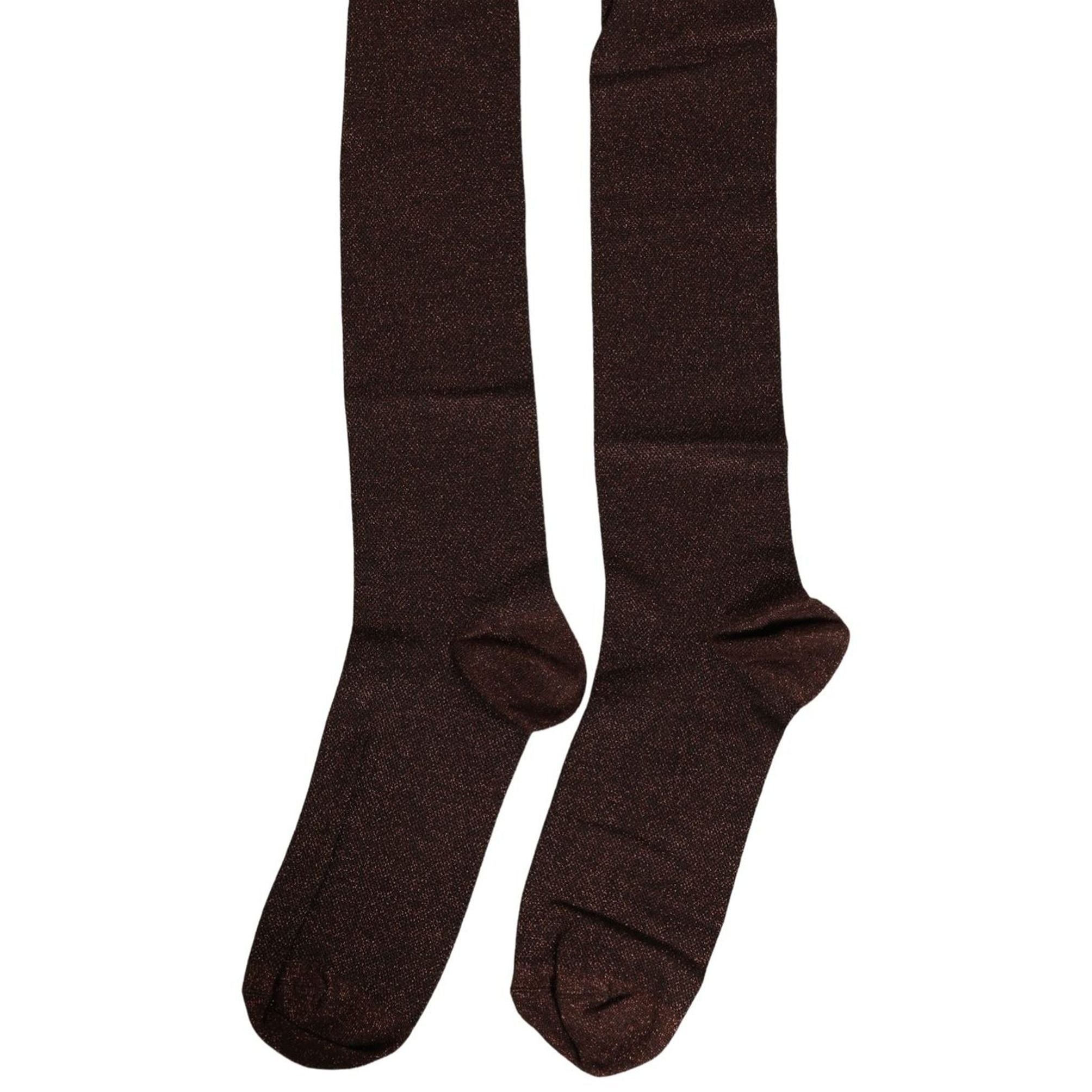 Dolce & Gabbana Men Brown Viscose Over The Calf Accessory Socks