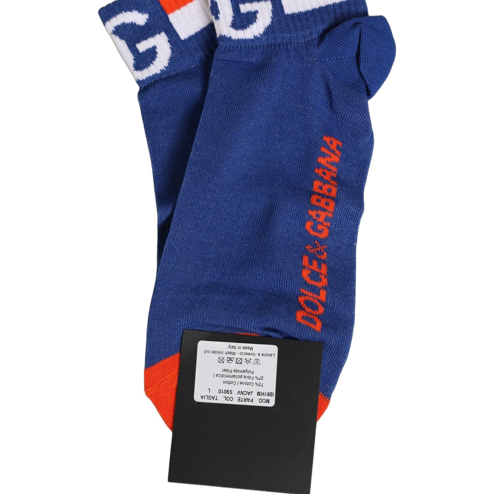 Dolce & Gabbana Men Multicolor Cotton Ankle Length Accessory Socks