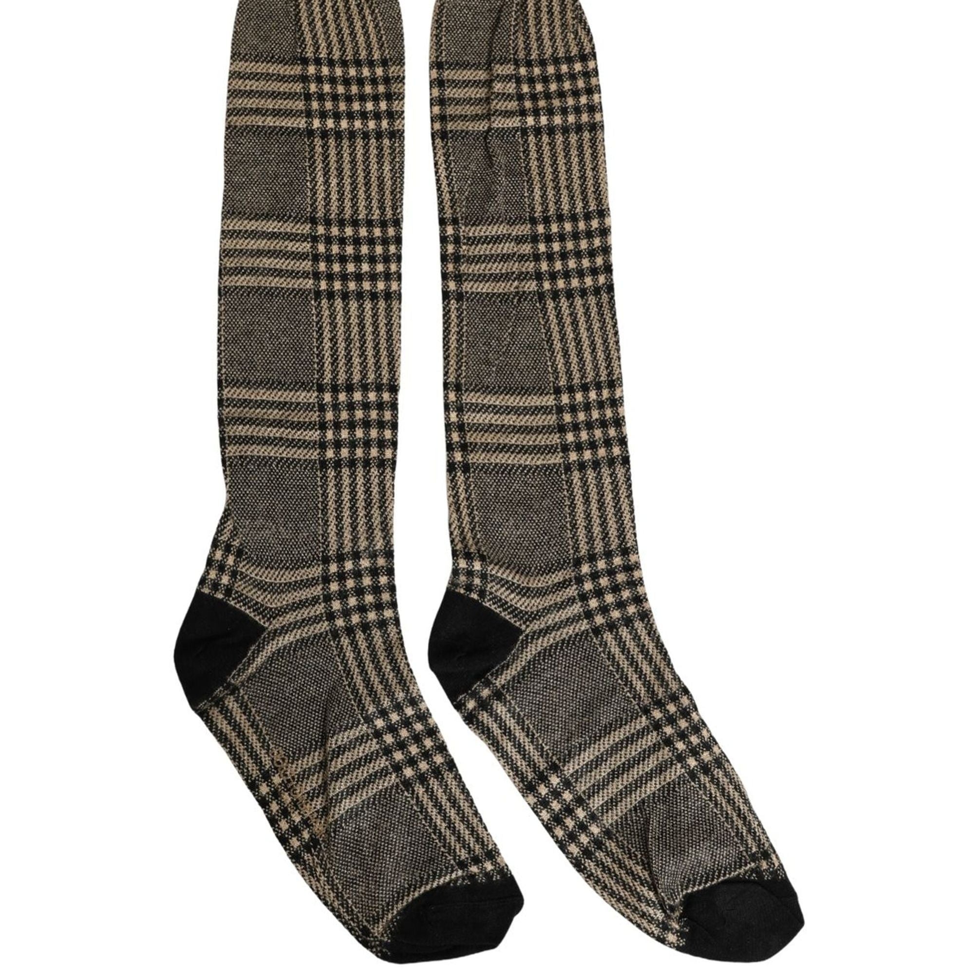 Dolce & Gabbana Multicolor Plaid Viscose Knee High Accessory Socks